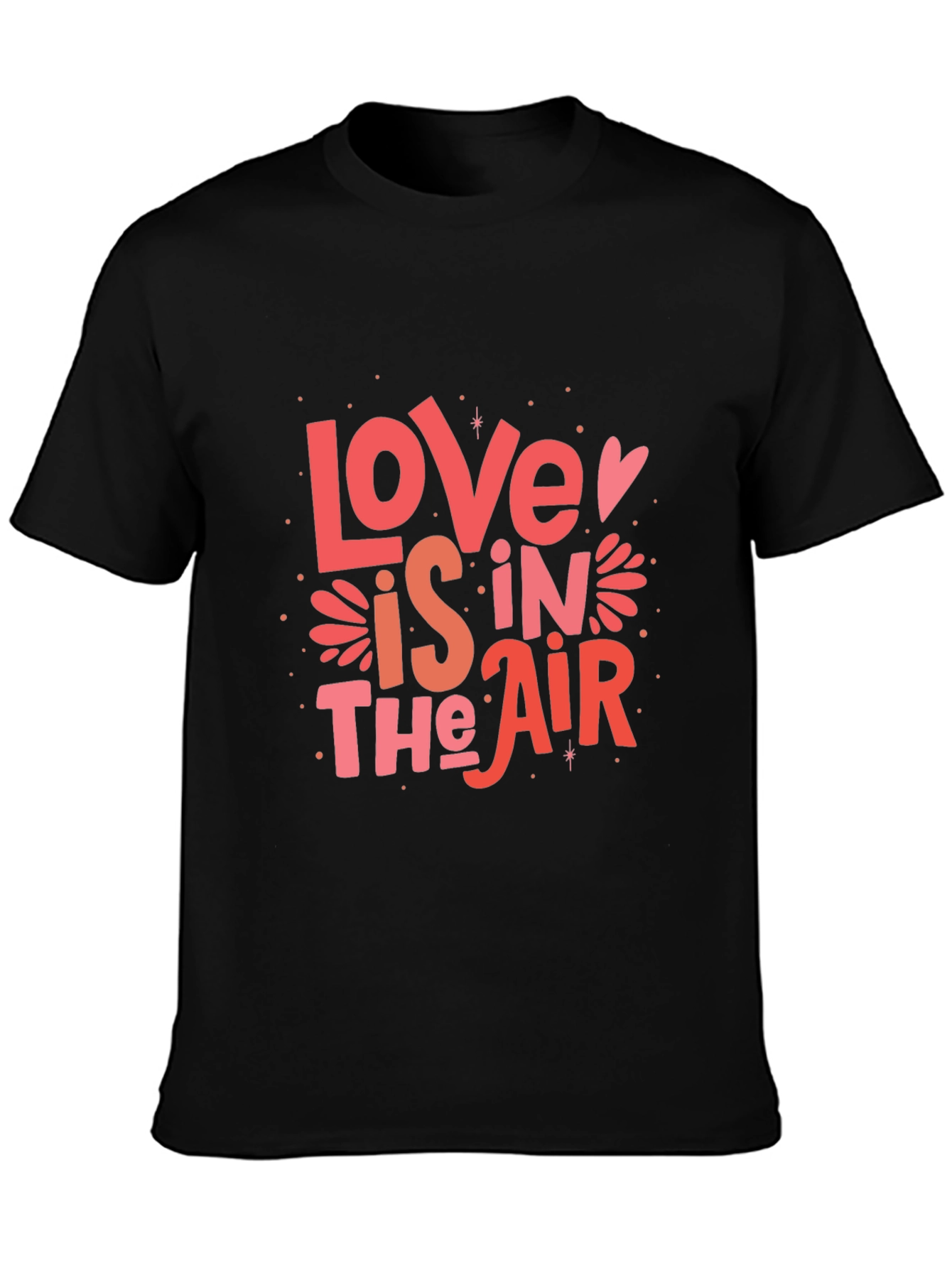 Black Love is in the Air Graphic Black T-Shirt view 3