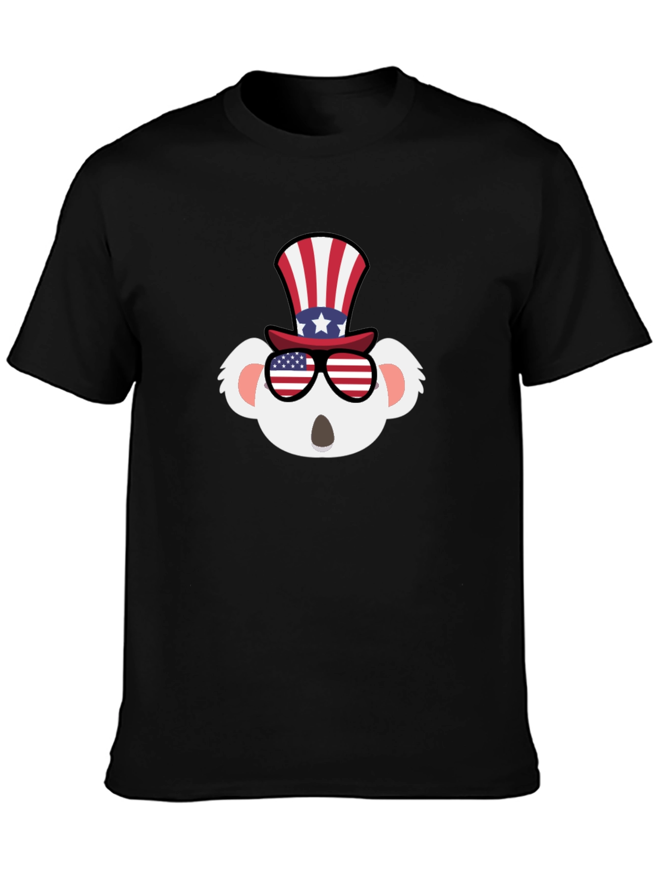 Black Patriotic Koala T-Shirt - USA Pride! view 3