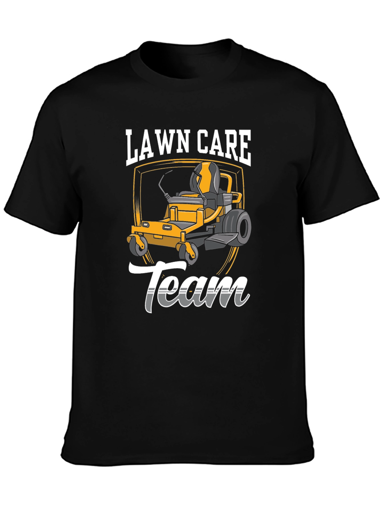 Black Lawn Care Team Graphic Tee - Black Cotton Blend T-Shirt view 3
