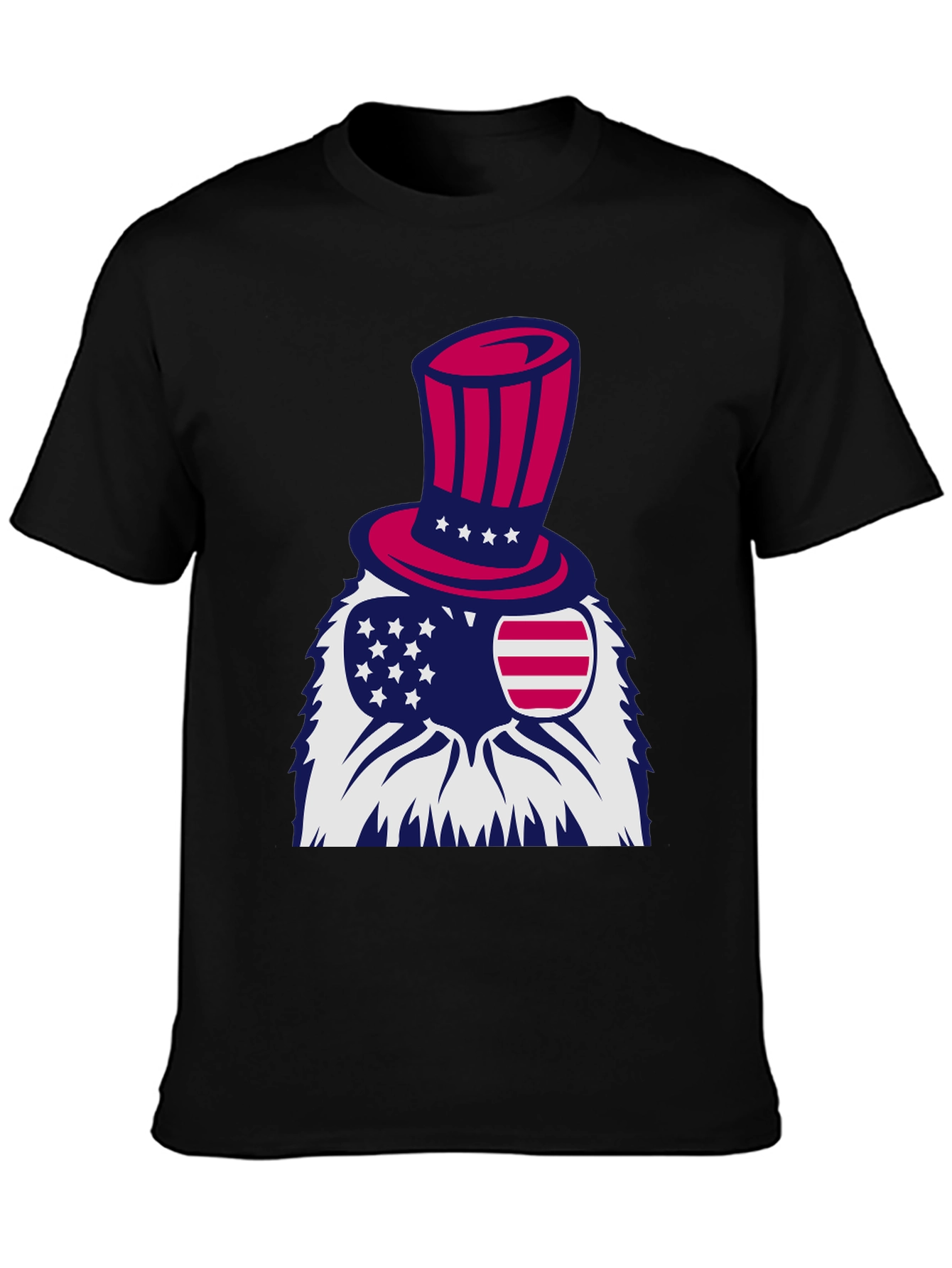 Black Patriotic Eagle T-Shirt - Stars and Stripes Design view 3