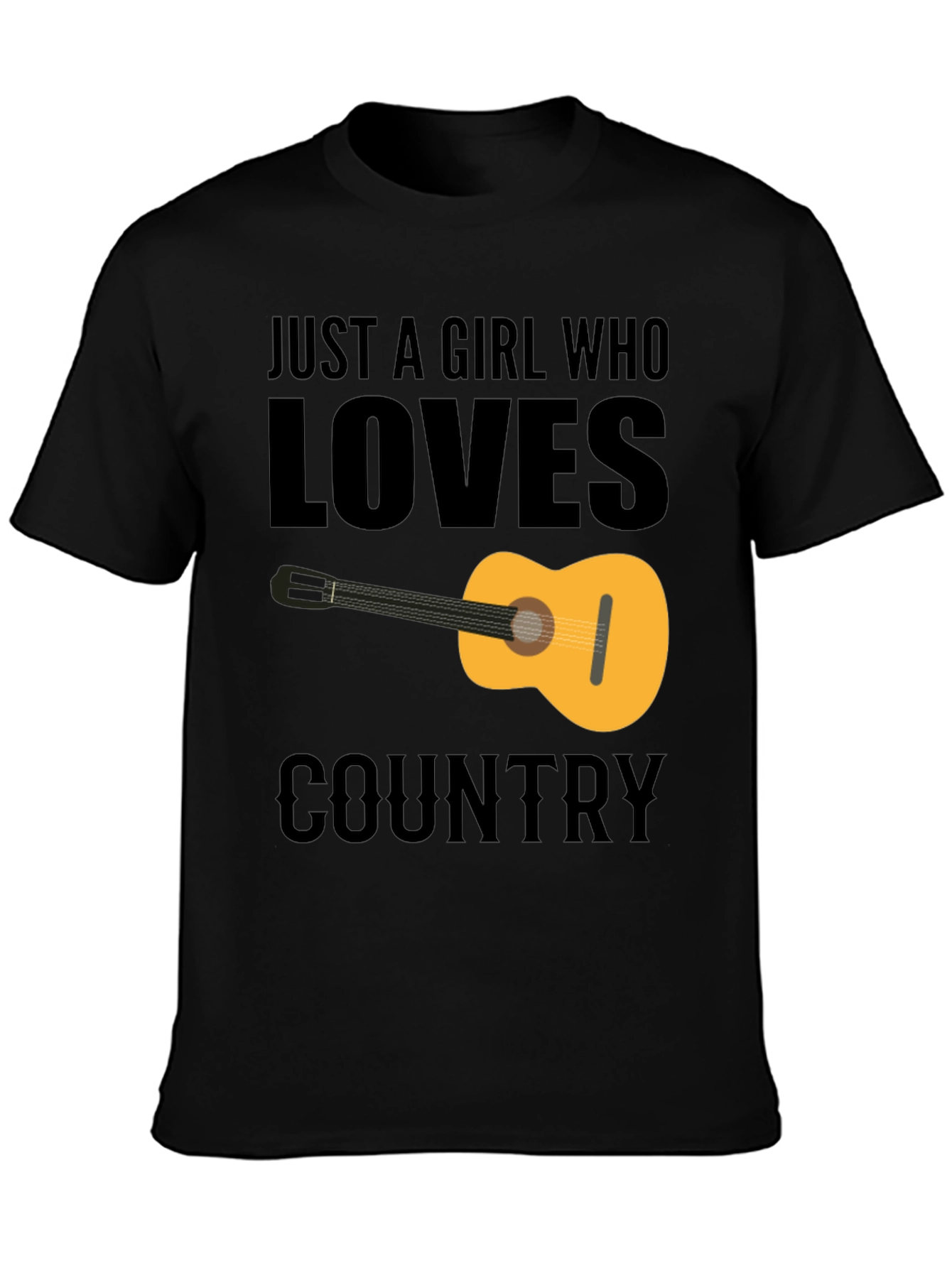 Black Country Music Guitar Graphic Tee view 3