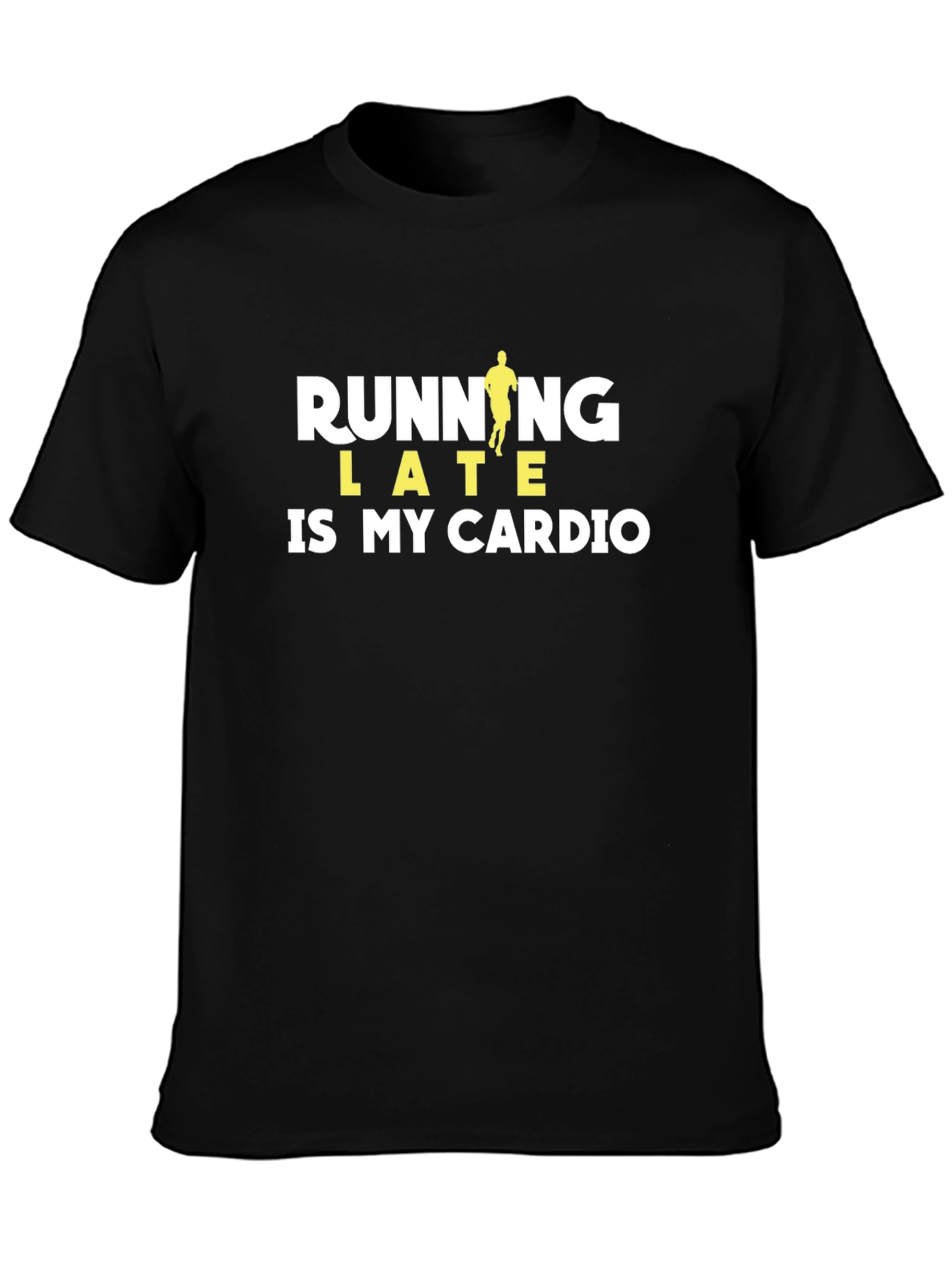 Black Running Late Cardio Graphic T-Shirt view 3