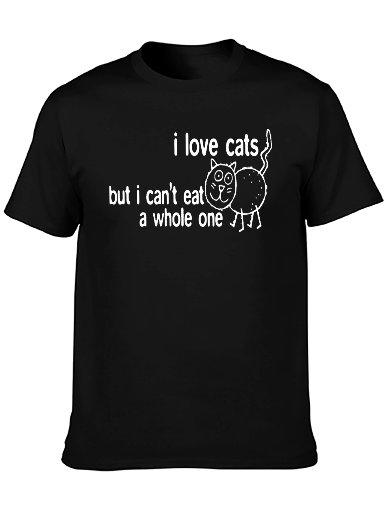 Black Funny Cat Lover T-Shirt - I Love Cats, But... view 3