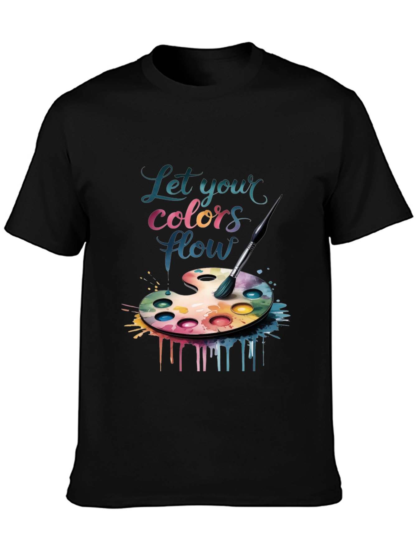 Black Artist Palette Tee - Let Your Colors Flow view 3