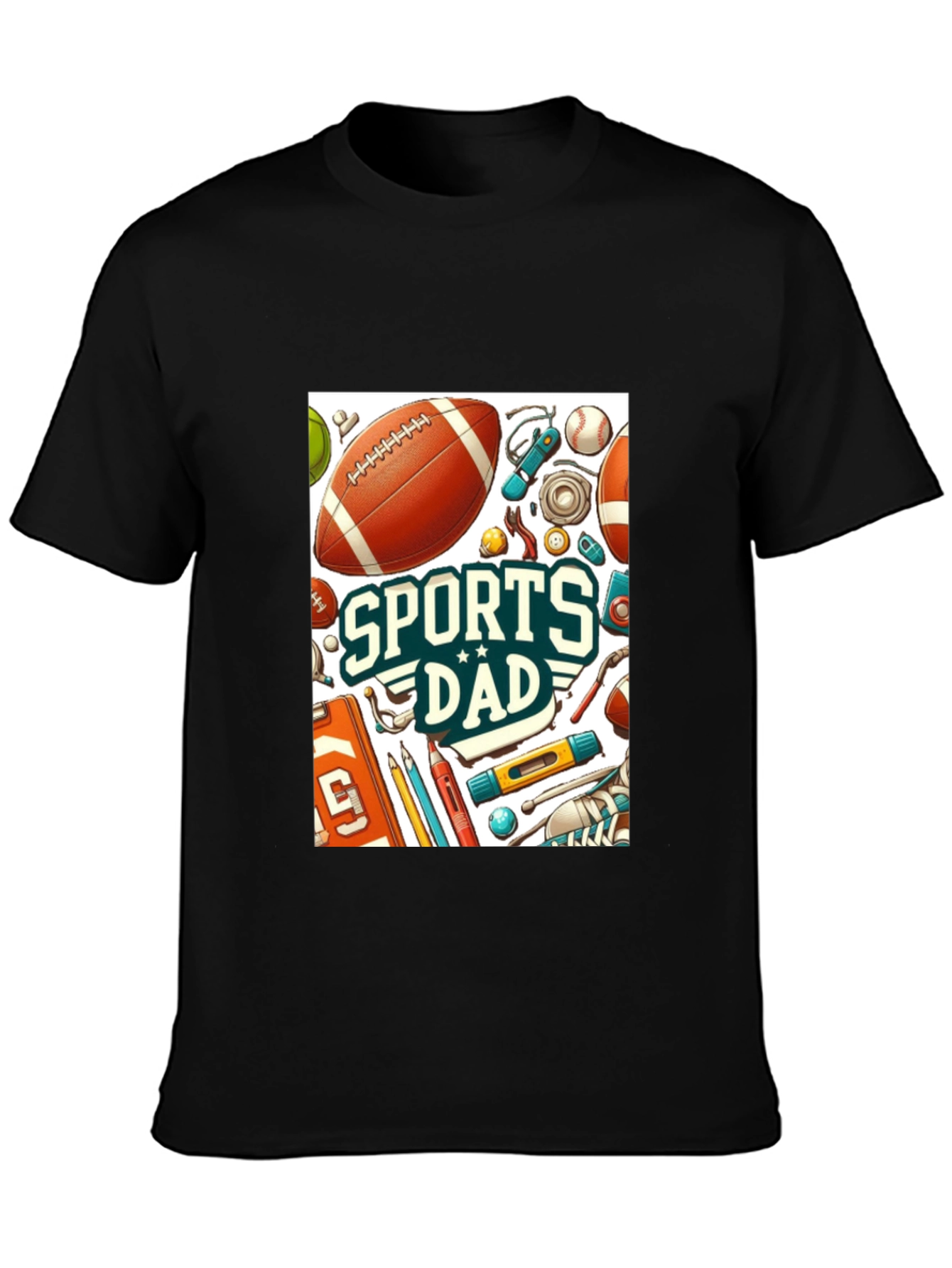 Black Sports Dad Graphic Tee - Perfect Gift for Sporty Dads! view 3