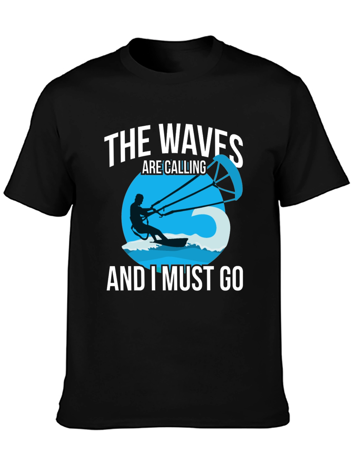 Black The Waves Are Calling Men's Graphic Tee view 3