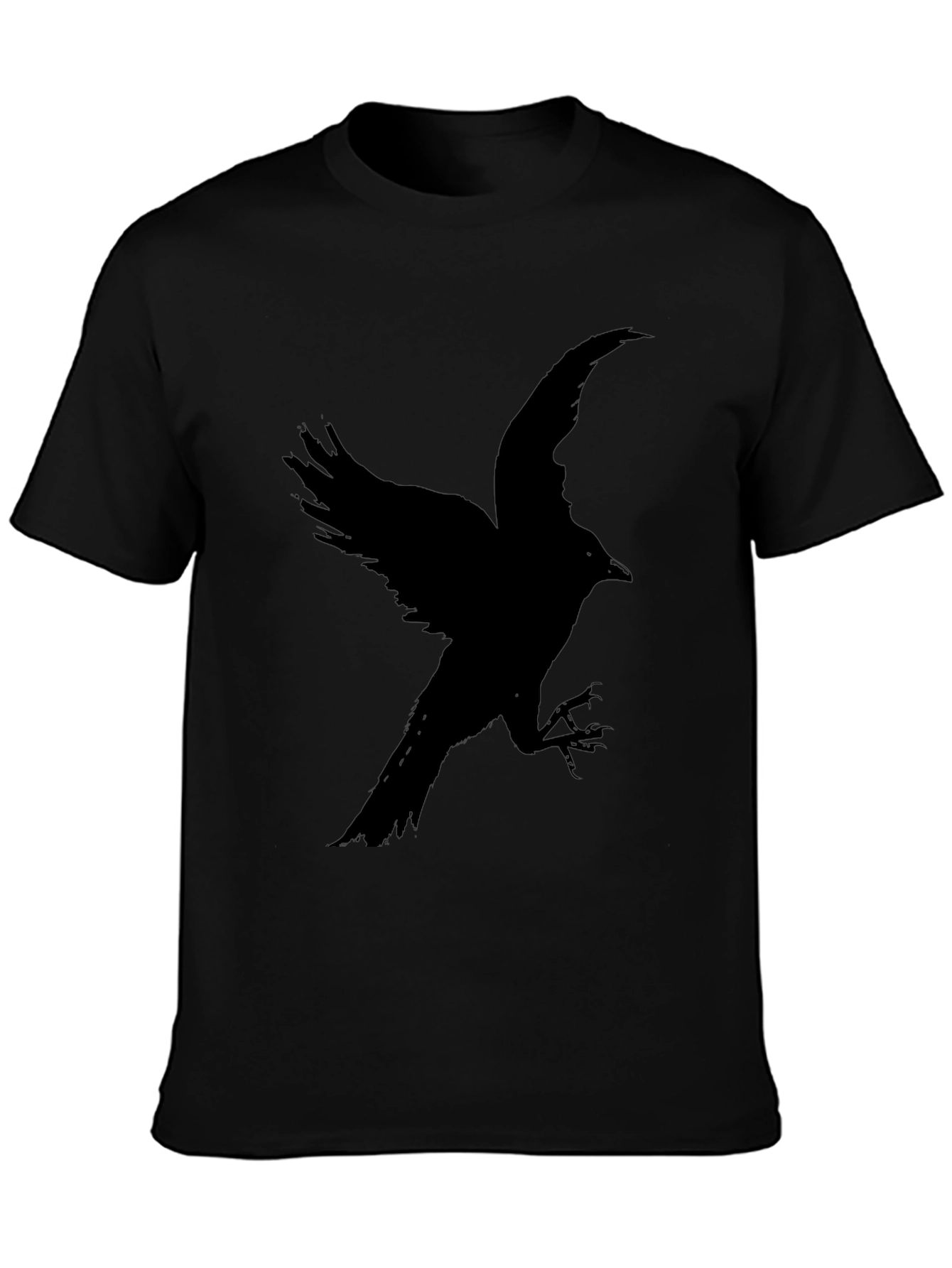 Black Raven Profile T-Shirt - Dark Bird Graphic Tee view 3