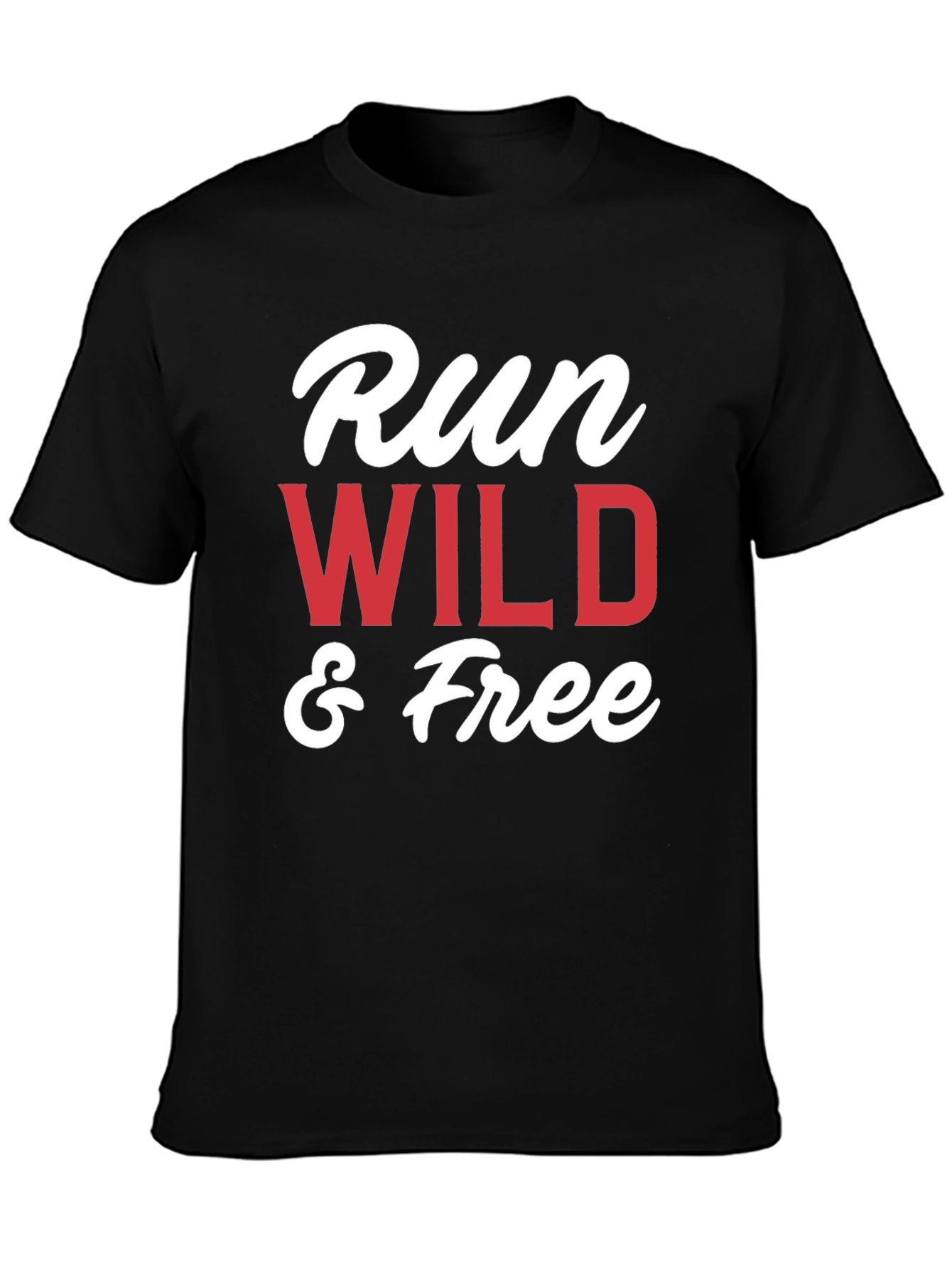 Black Run Wild & Free Graphic T-Shirt - Black view 3