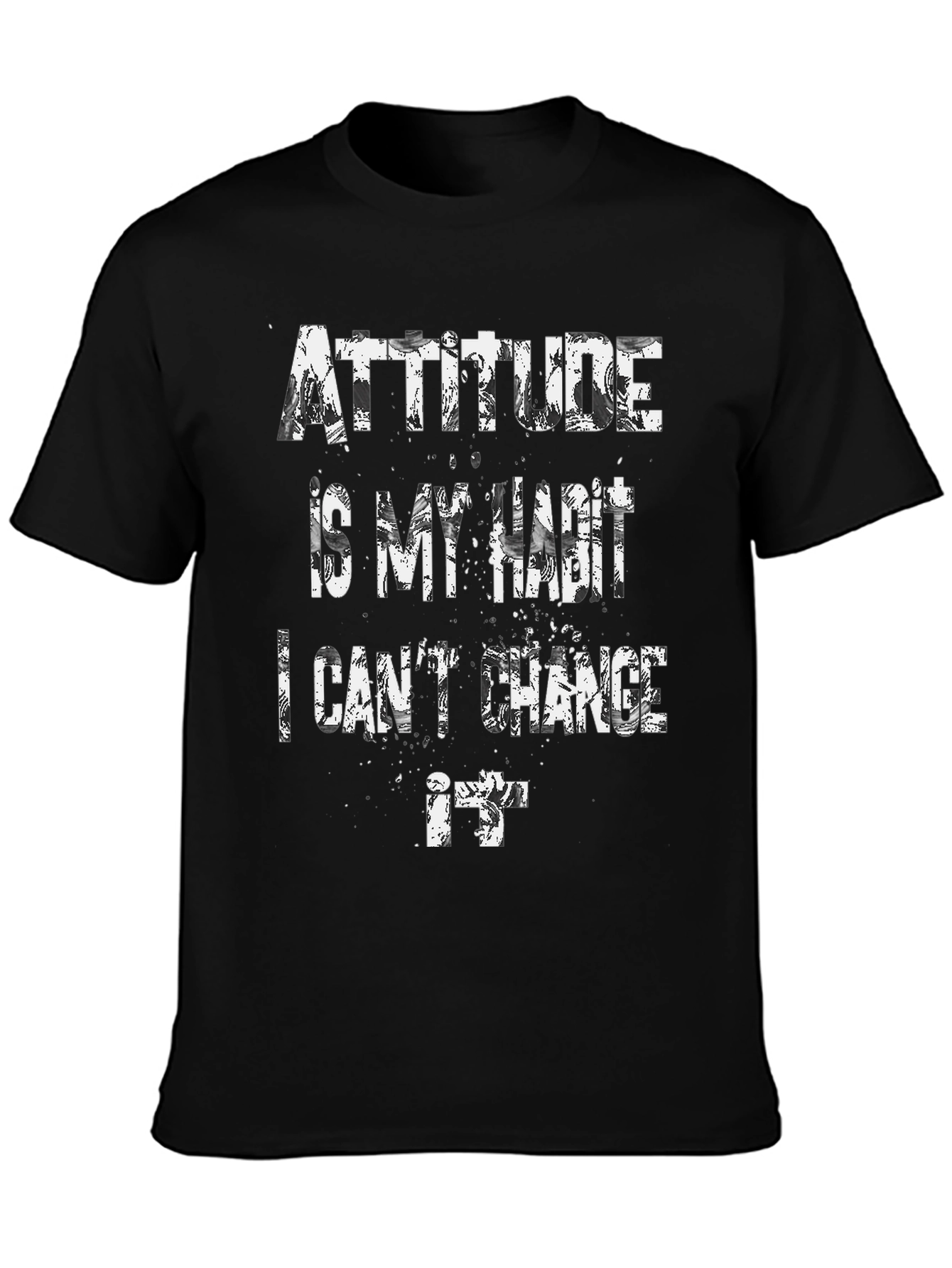 Black Attitude Is My Habit Graphic Tee - Men's Black T-Shirt view 3