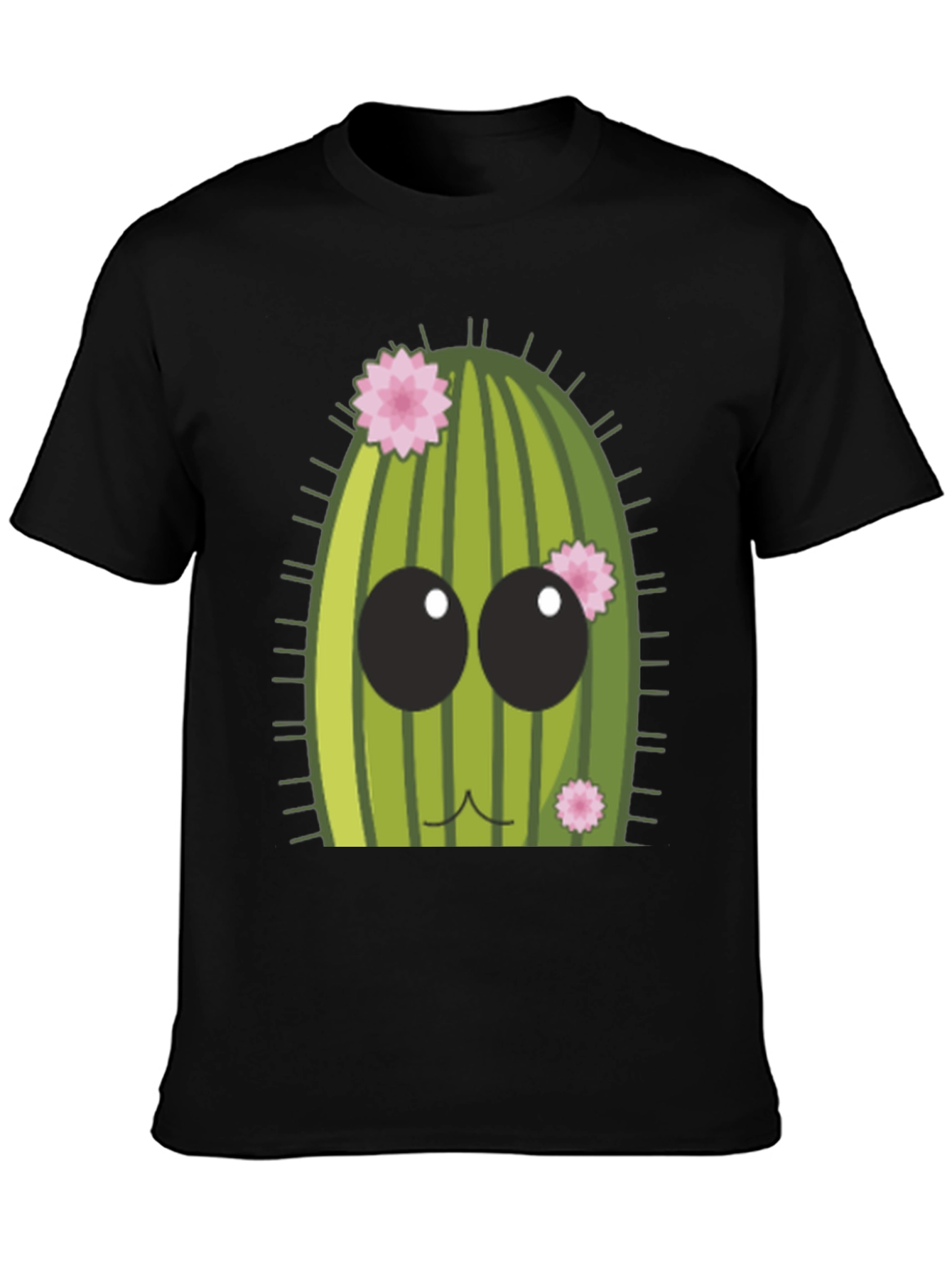 Black Cute Cactus Graphic Tee - Men's Black T-Shirt view 3