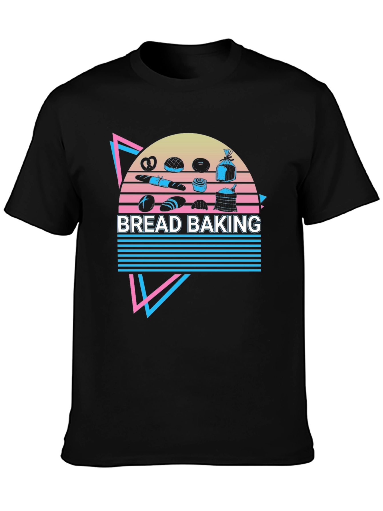 Black Retro Bread Baking Graphic Tee view 3