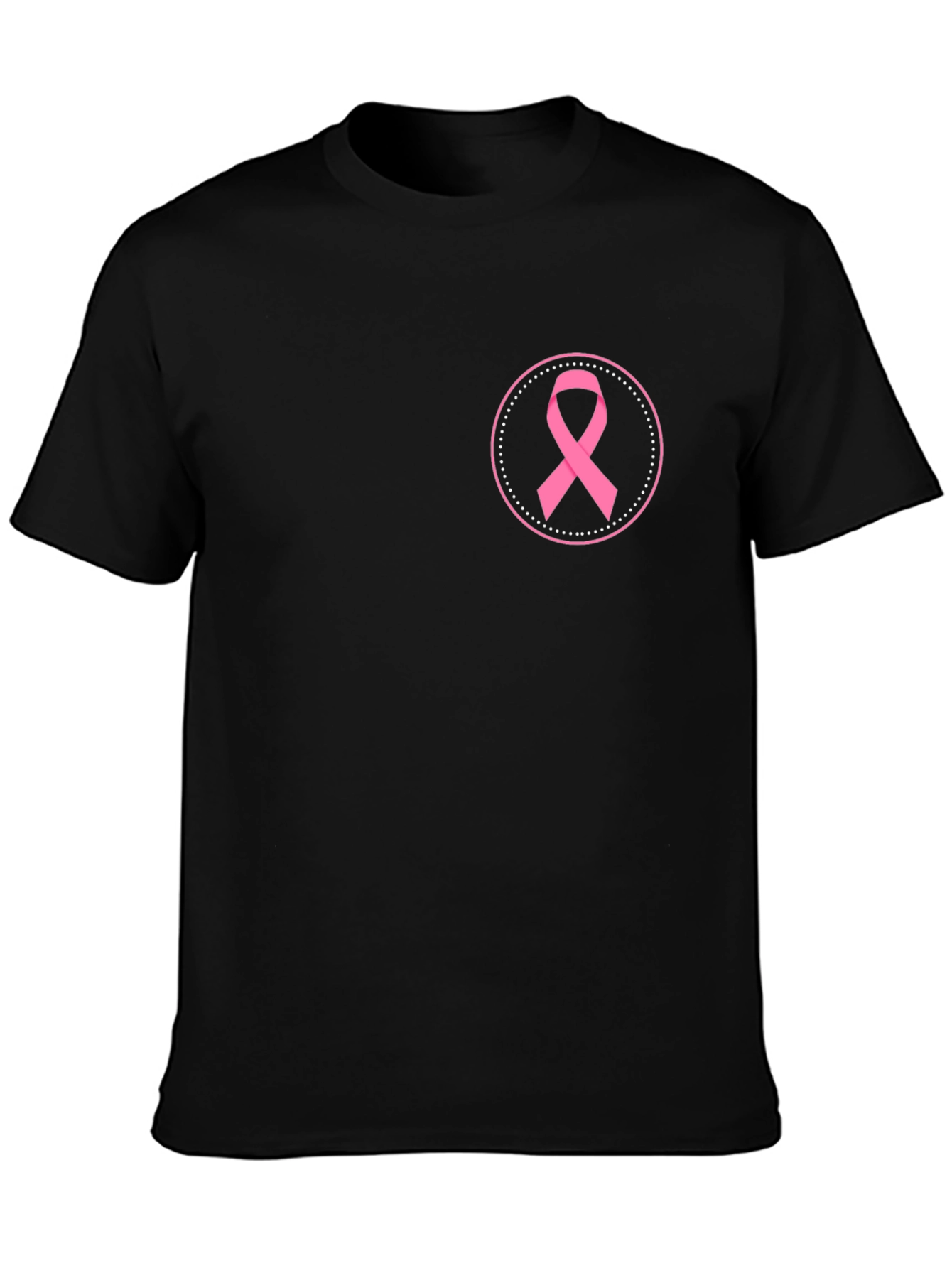 Black Breast Cancer Awareness Ribbon T-Shirt view 3