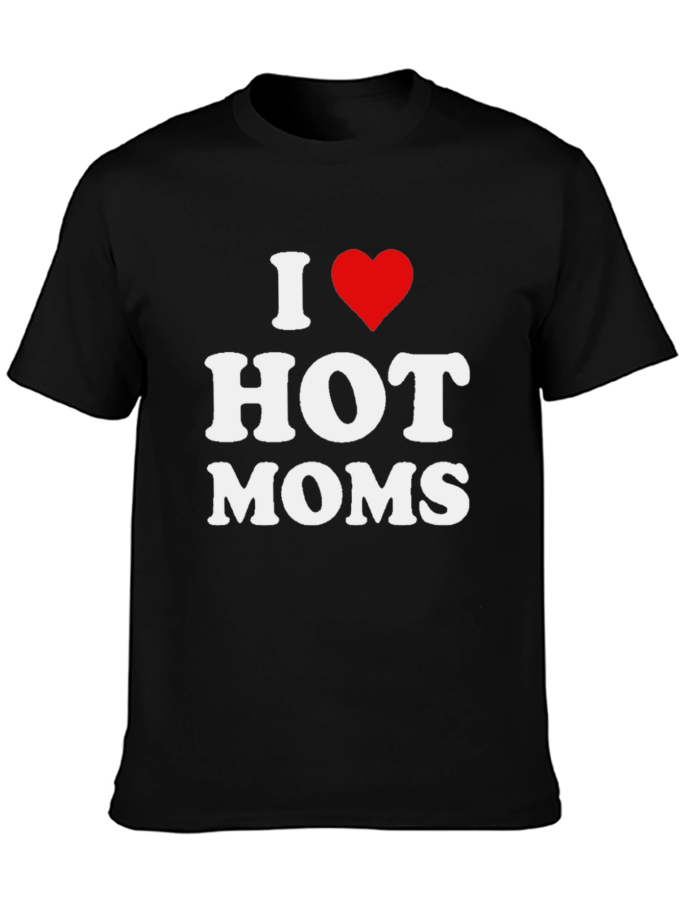 Black I Heart Hot Moms Black T-Shirt view 3
