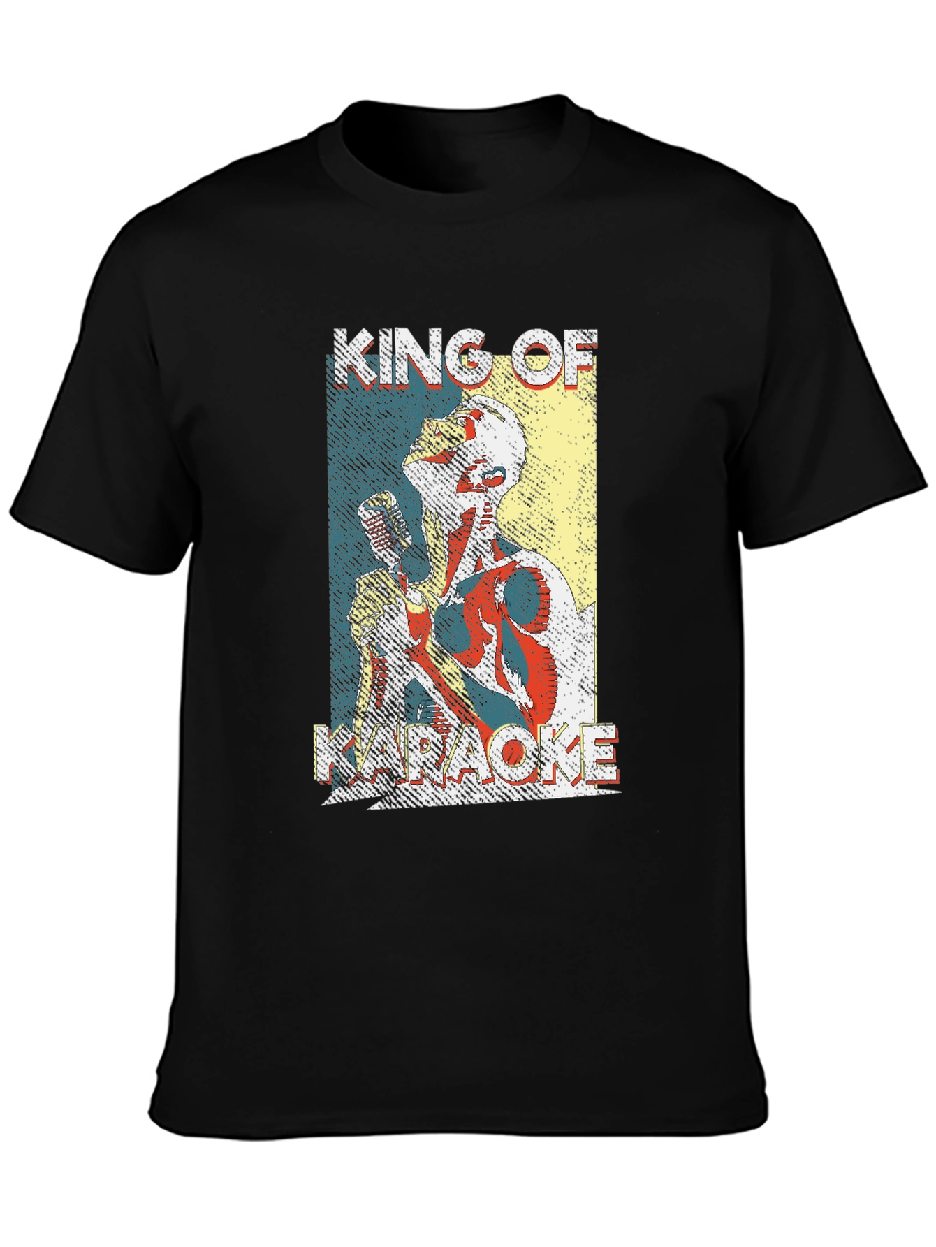 Black King of Karaoke Black T-Shirt view 3