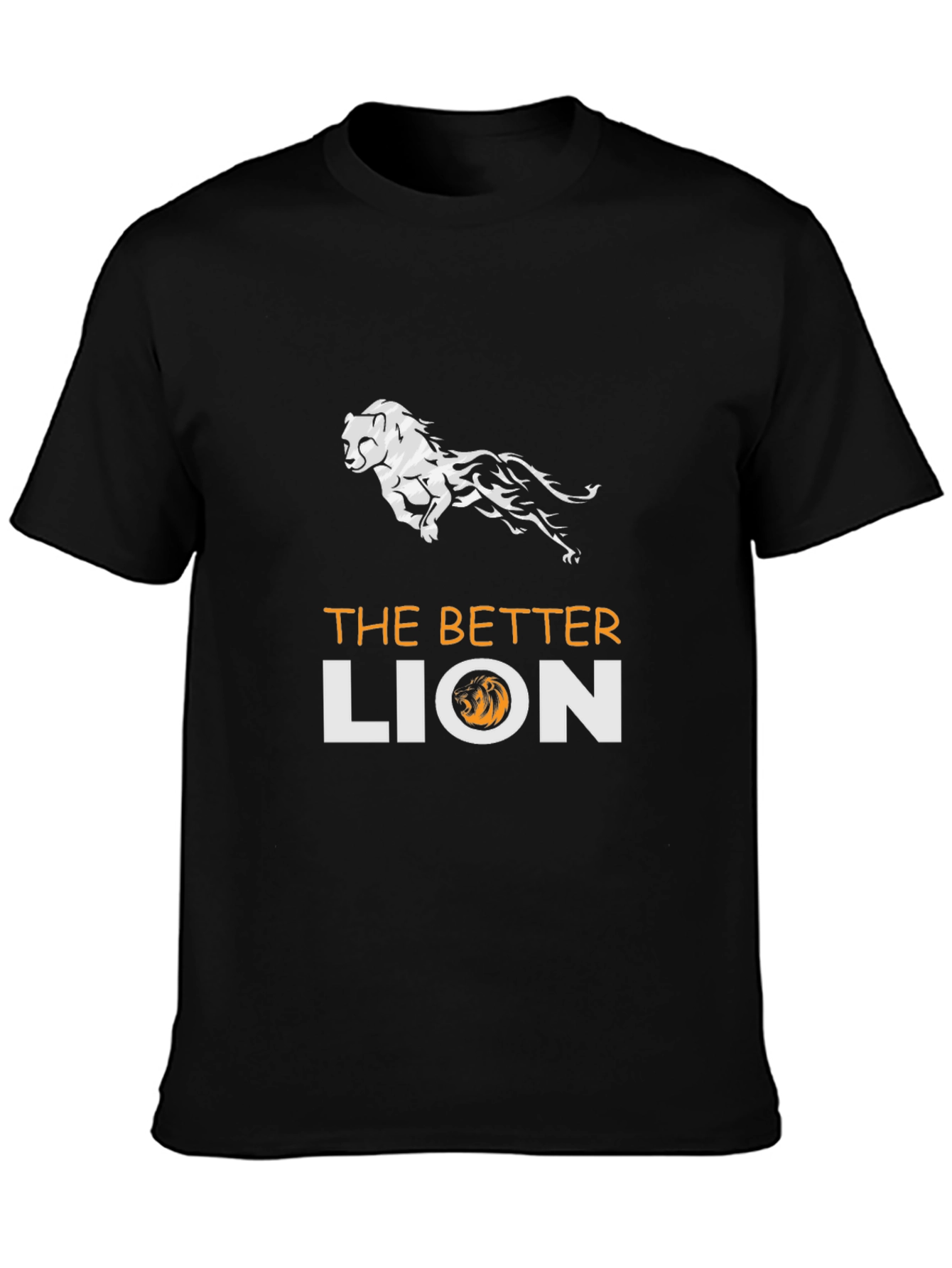 Black The Better Lion Graphic T-Shirt - Black view 3