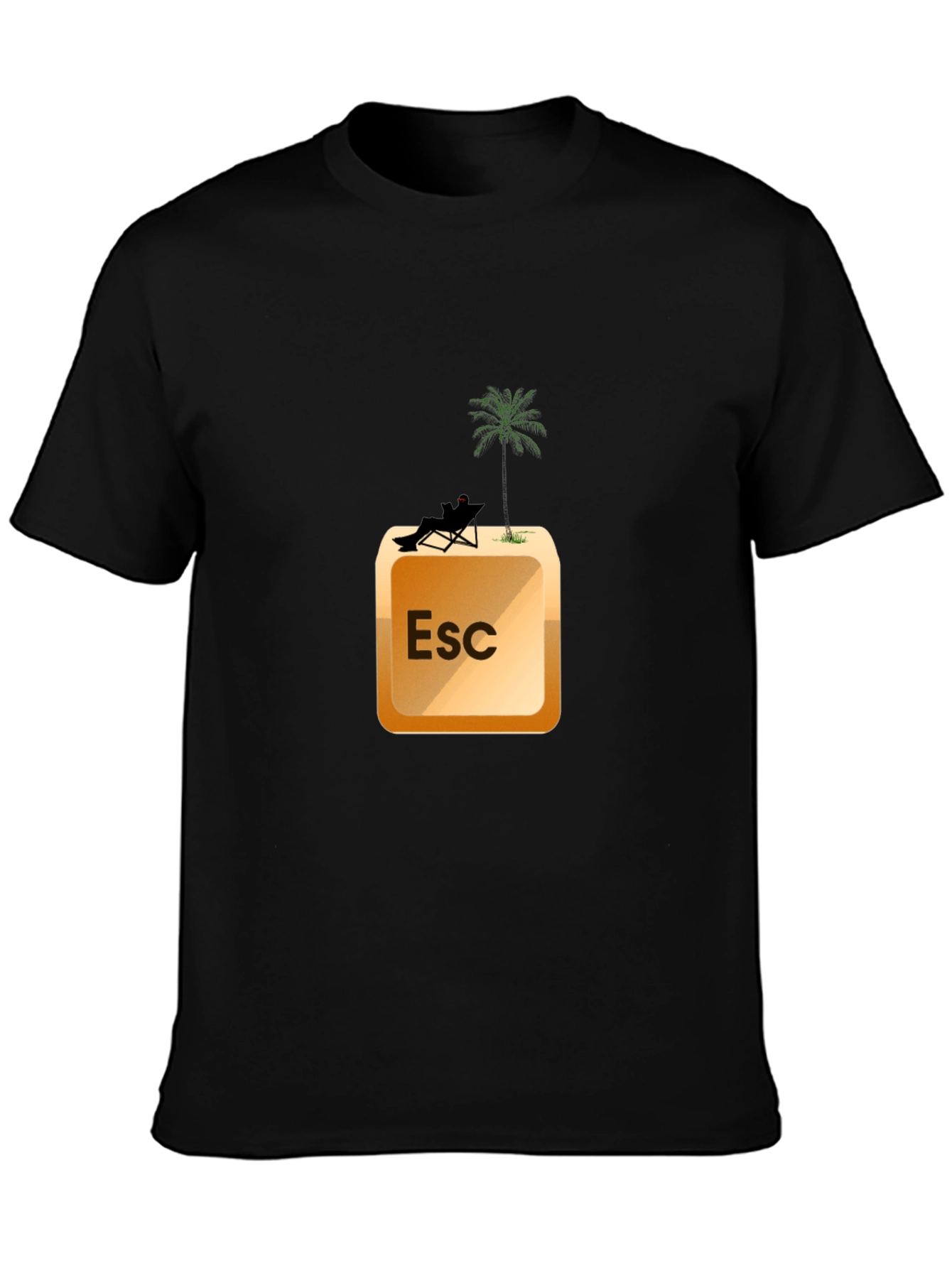 Black Escape Key T-Shirt - Vacation Mode On view 3
