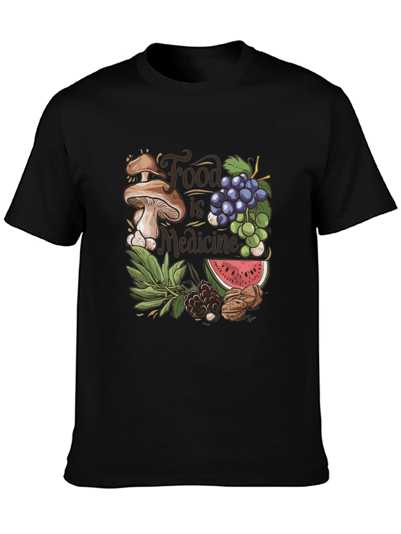 Black Food is Medicine Graphic T-Shirt view 3