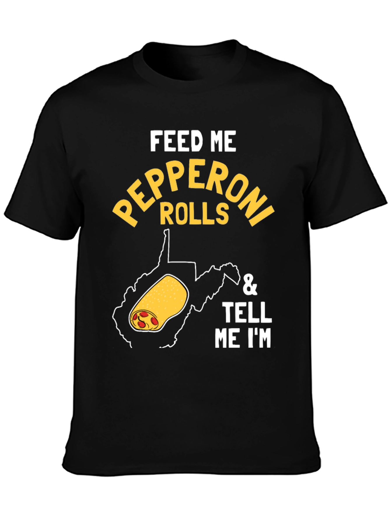 Black Feed Me Pepperoni Rolls Graphic Tee view 3