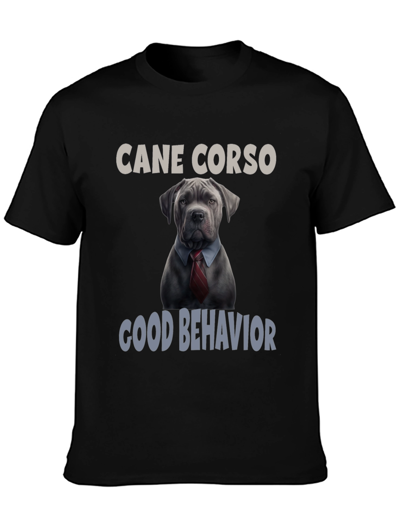 Black Cane Corso Good Behavior T-Shirt view 3
