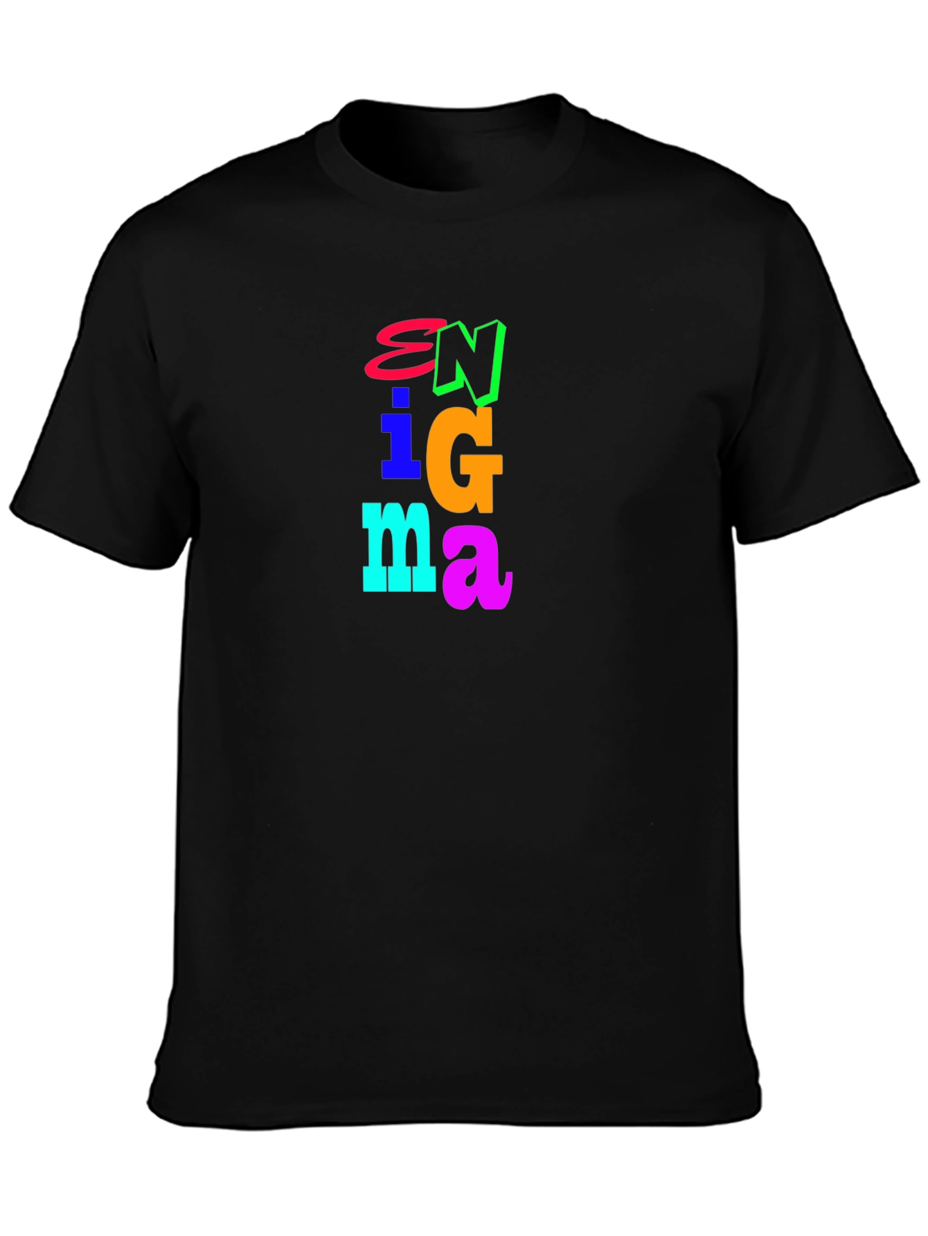 Black Enigma Graphic Tee - Bold Colorful Design view 3