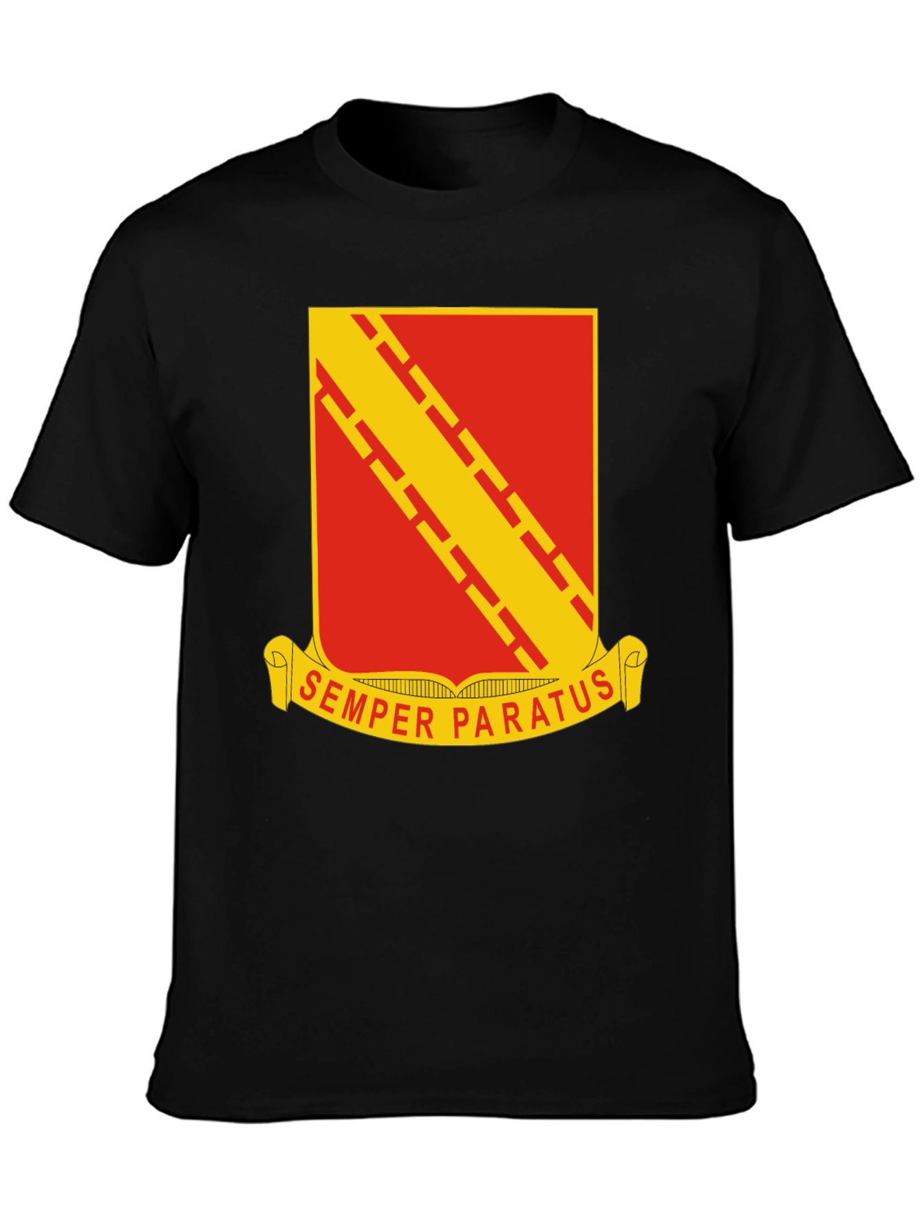 Black Semper Paratus T-Shirt - Military Graphic Tee view 3
