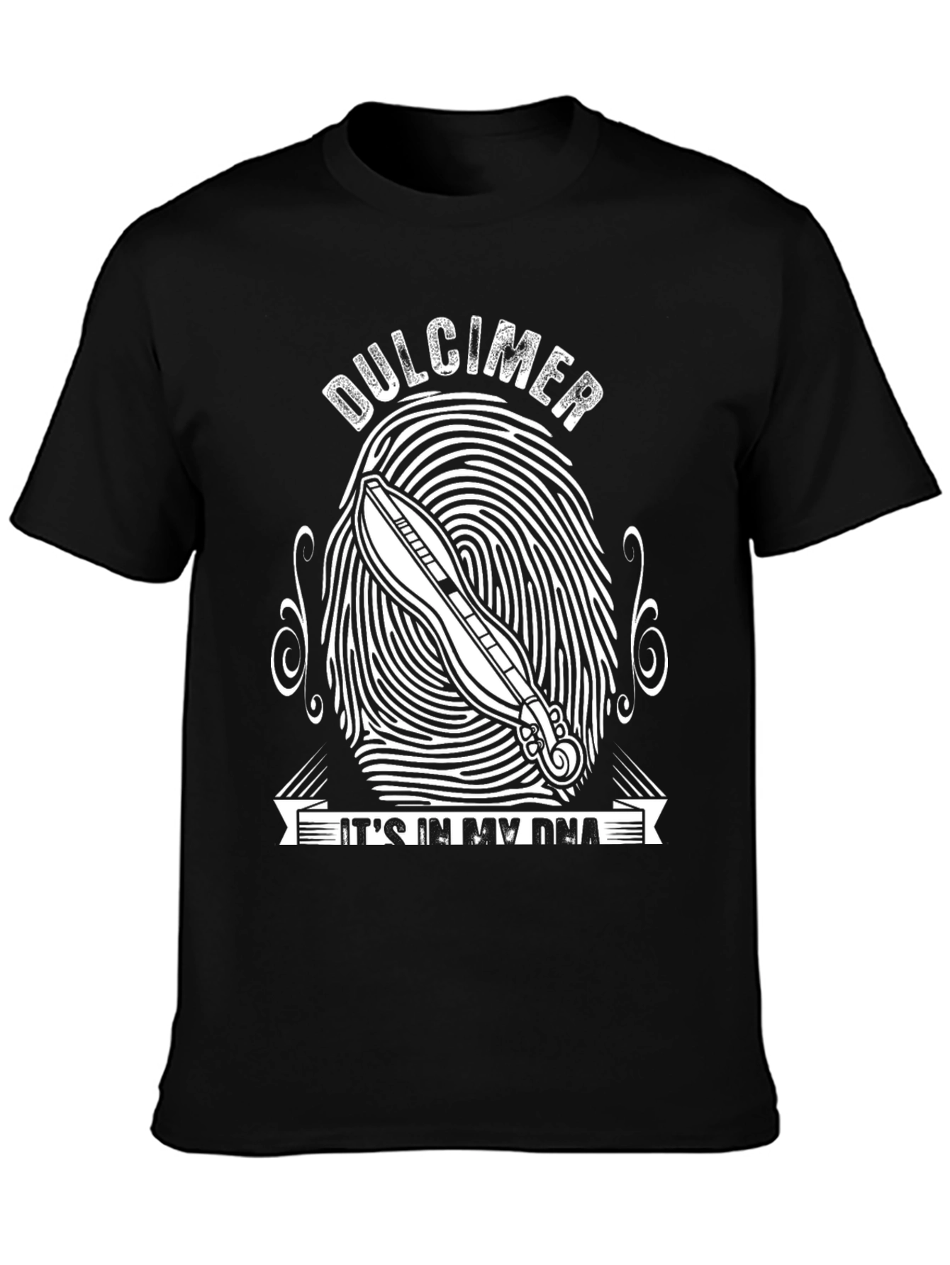Black Dulcimer DNA T-Shirt - Music Lover Tee view 3