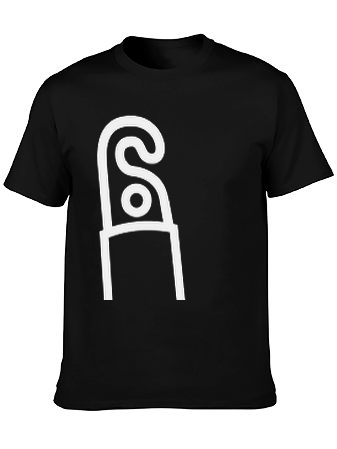 Black Abstract Symbol T-Shirt - Modern Minimalist Design view 3