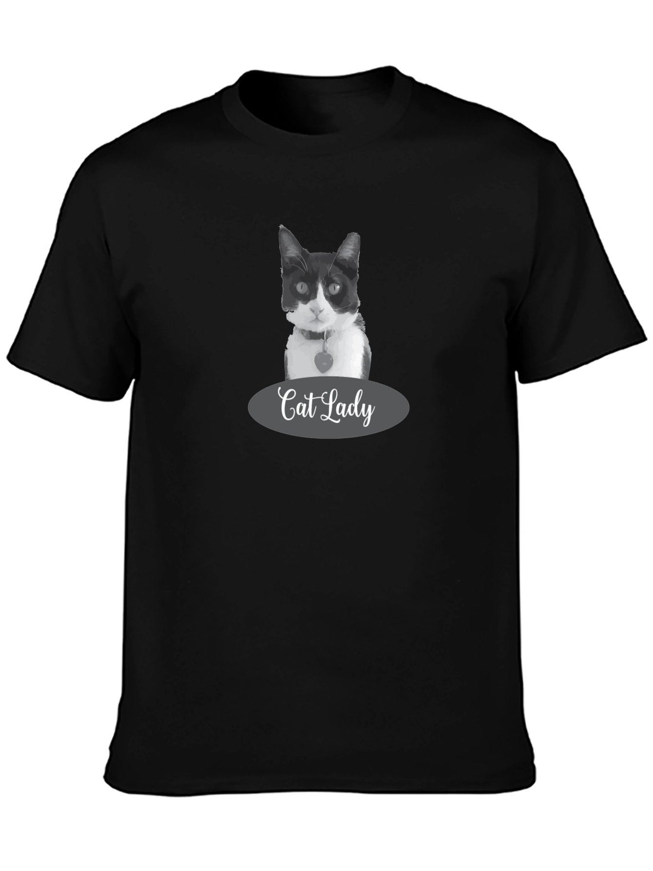 Black Cat Lady Black T-Shirt - Stylish Pet Lover Apparel view 3