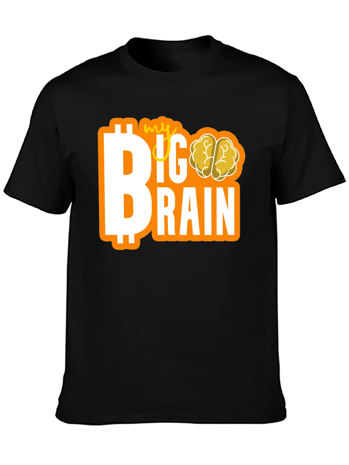 Black My Big Brain Tee - Crypto Investor Genius T-Shirt view 3