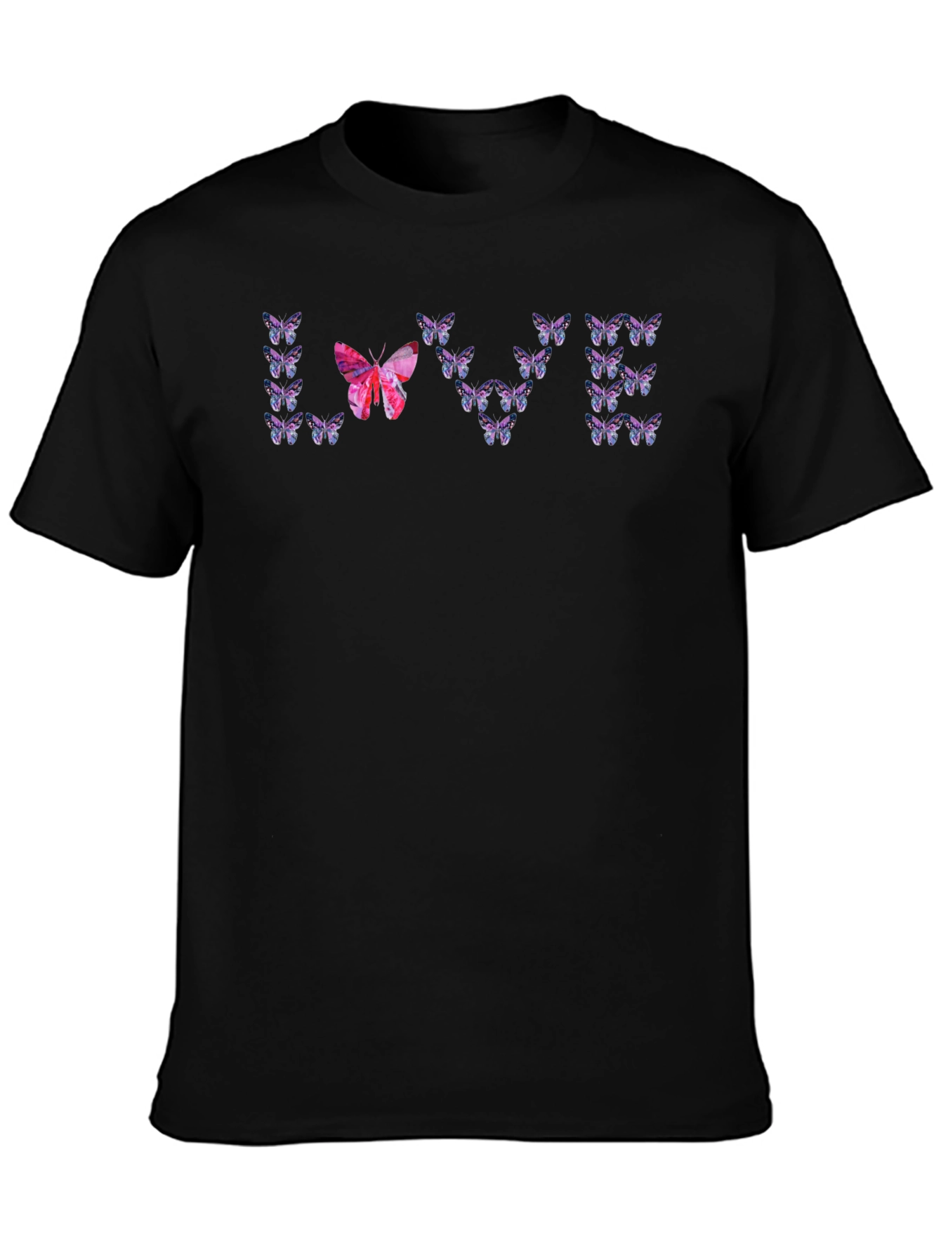 Black Butterfly Love T-Shirt - Unique Graphic Tee view 3
