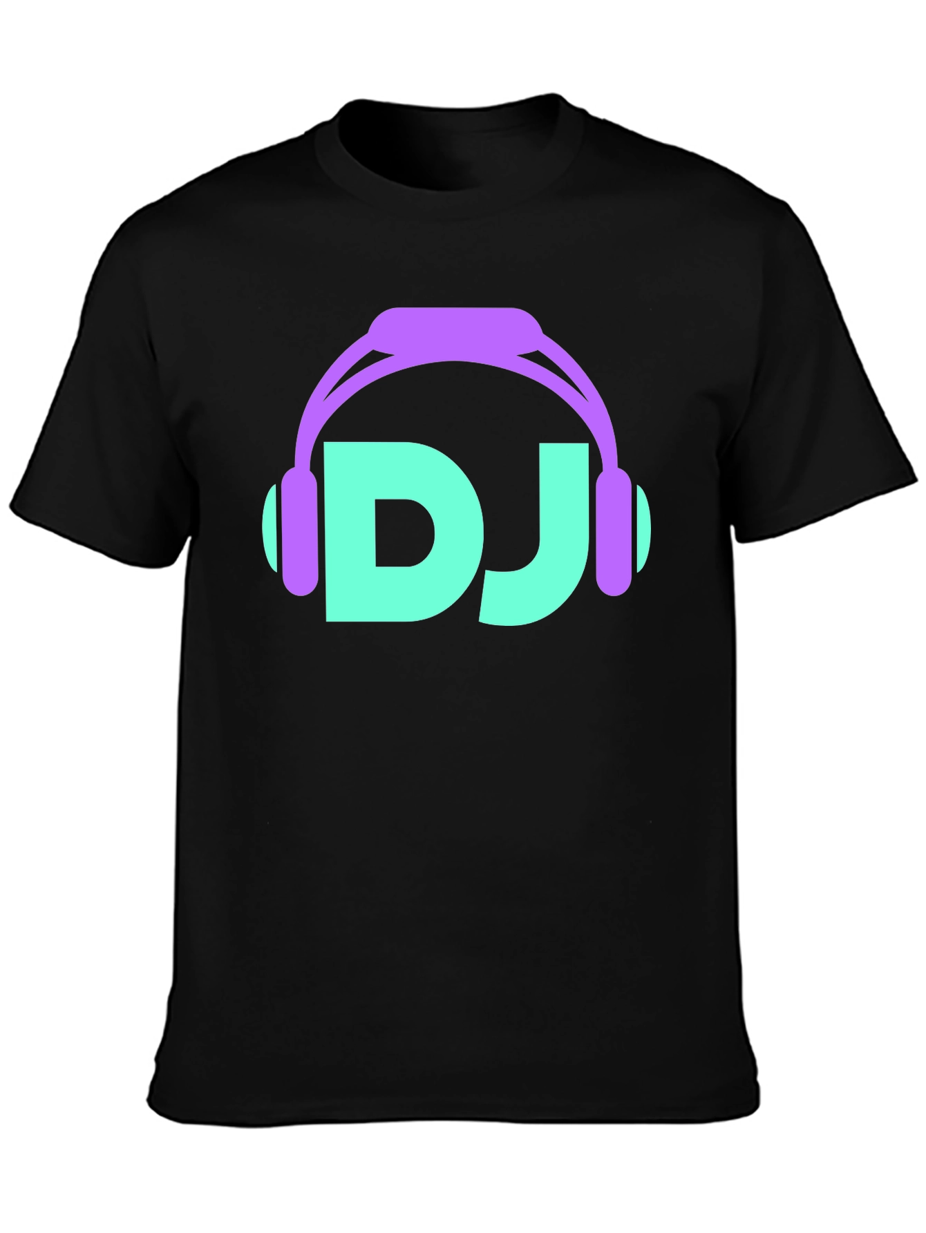 Black DJ Headphones Graphic T-Shirt - Black view 3