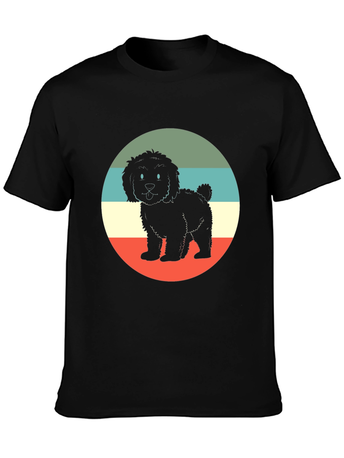 Black Retro Dog T-Shirt - Vintage Style Pup Tee view 3