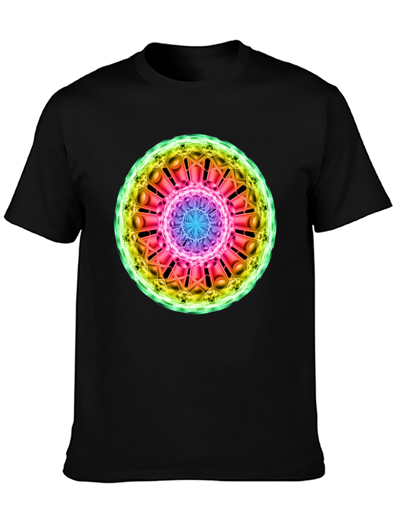 Black Cosmic Mandala Graphic Tee - Black view 3