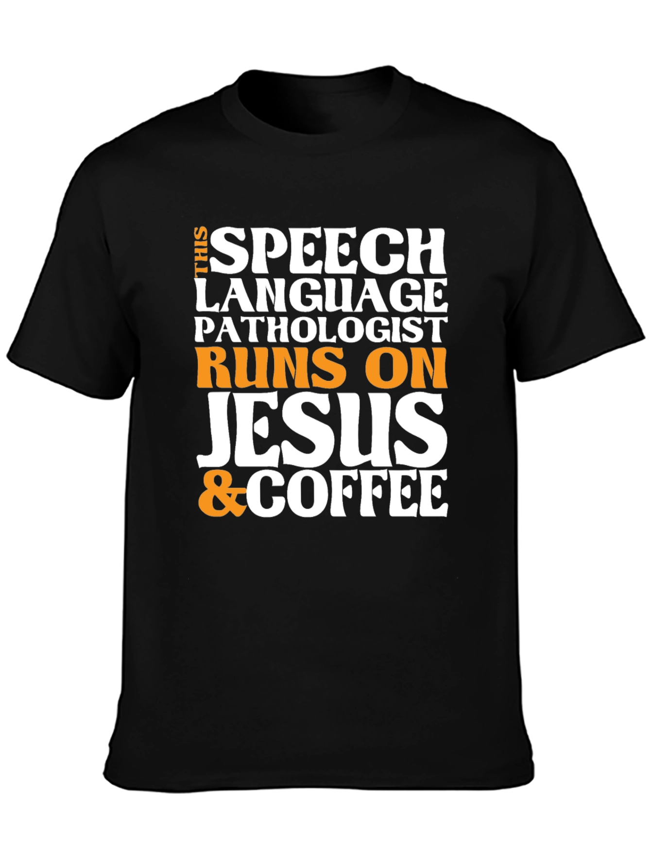 Black Speech Pathologist Jesus & Coffee T-Shirt view 3