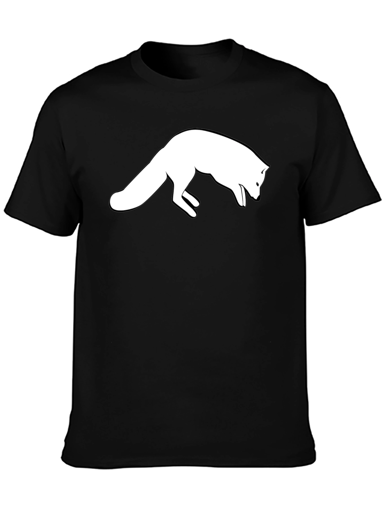 Black Fox Silhouette Graphic Tee - Black view 3