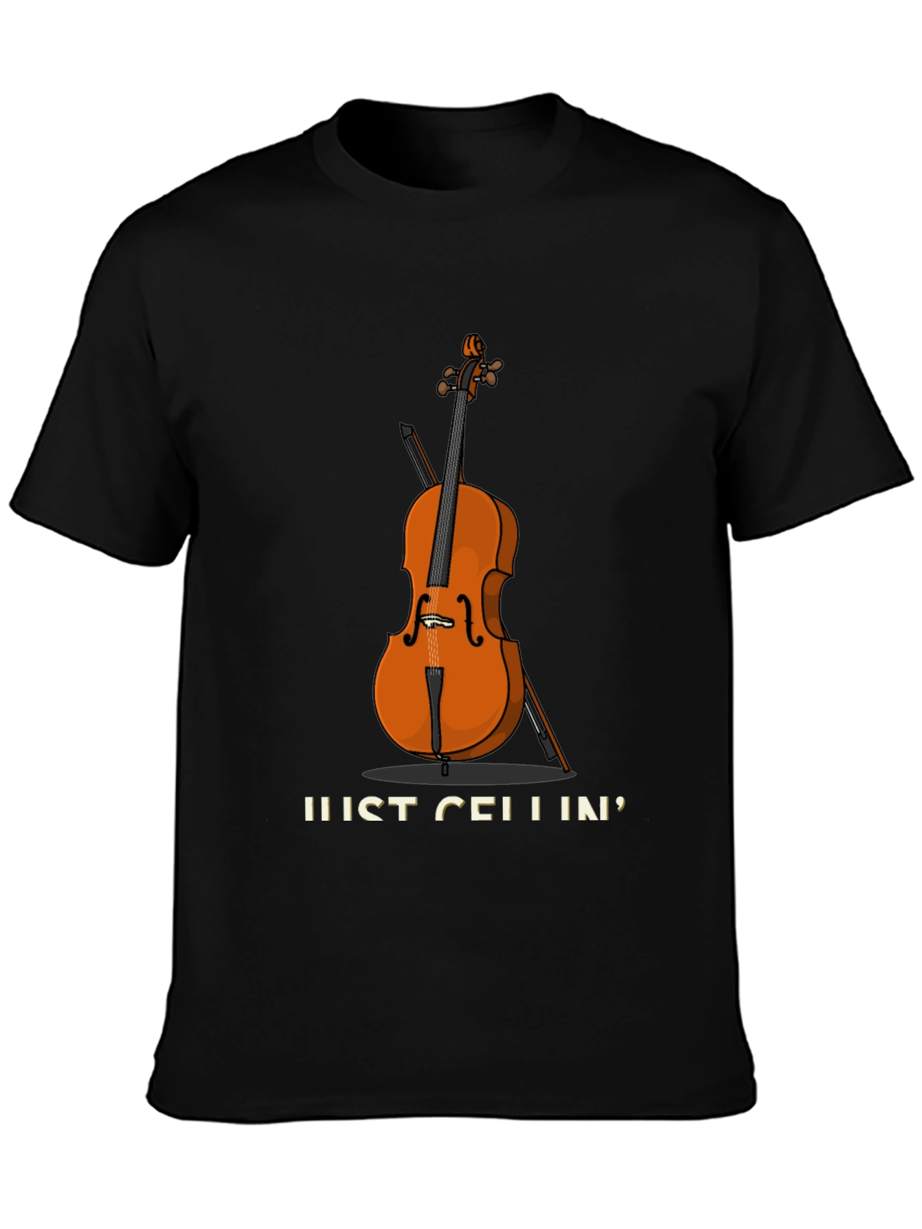 Black Just Cellin' T-Shirt | Music Lover Gift view 3