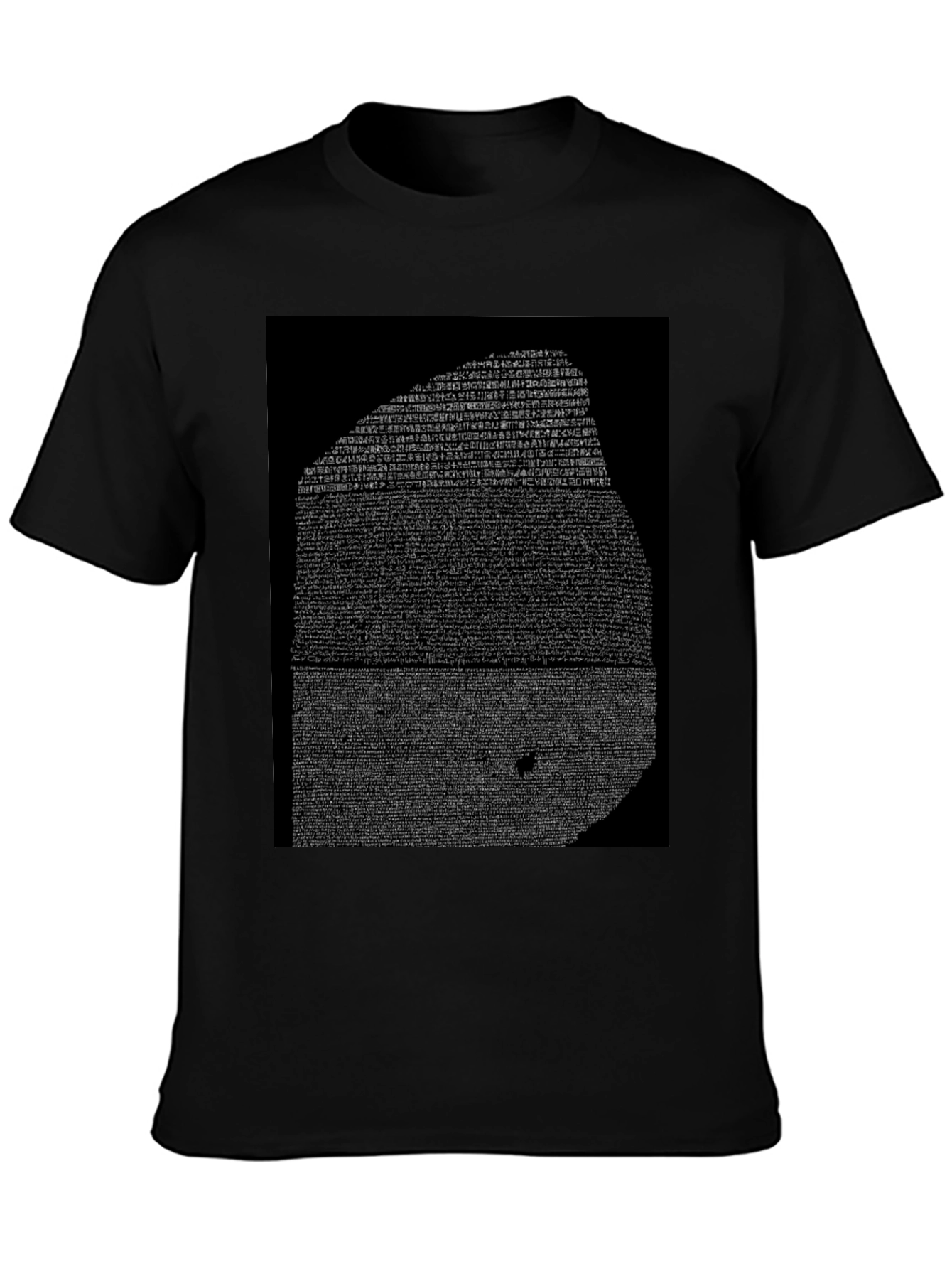 Black Rosetta Stone Graphic Tee - Black Cotton T-Shirt view 3