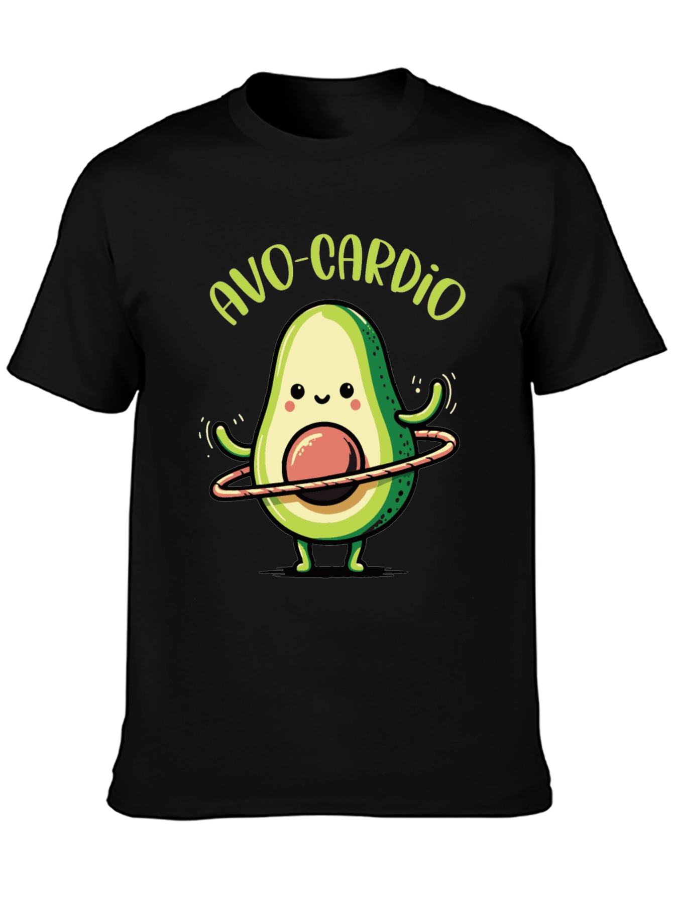 Black Avo-Cardio Black T-Shirt - Avocado Fitness Tee view 3