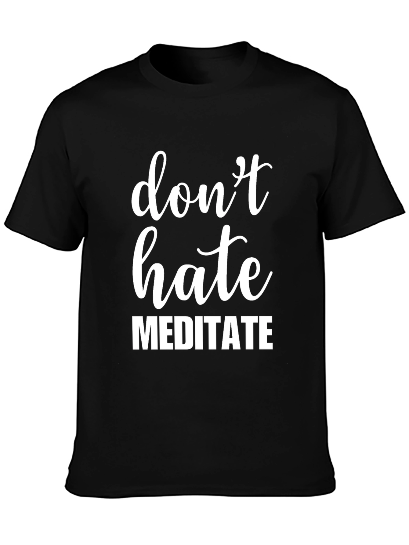 Black Don't Hate Meditate Graphic Tee - Men's Black T-Shirt view 3