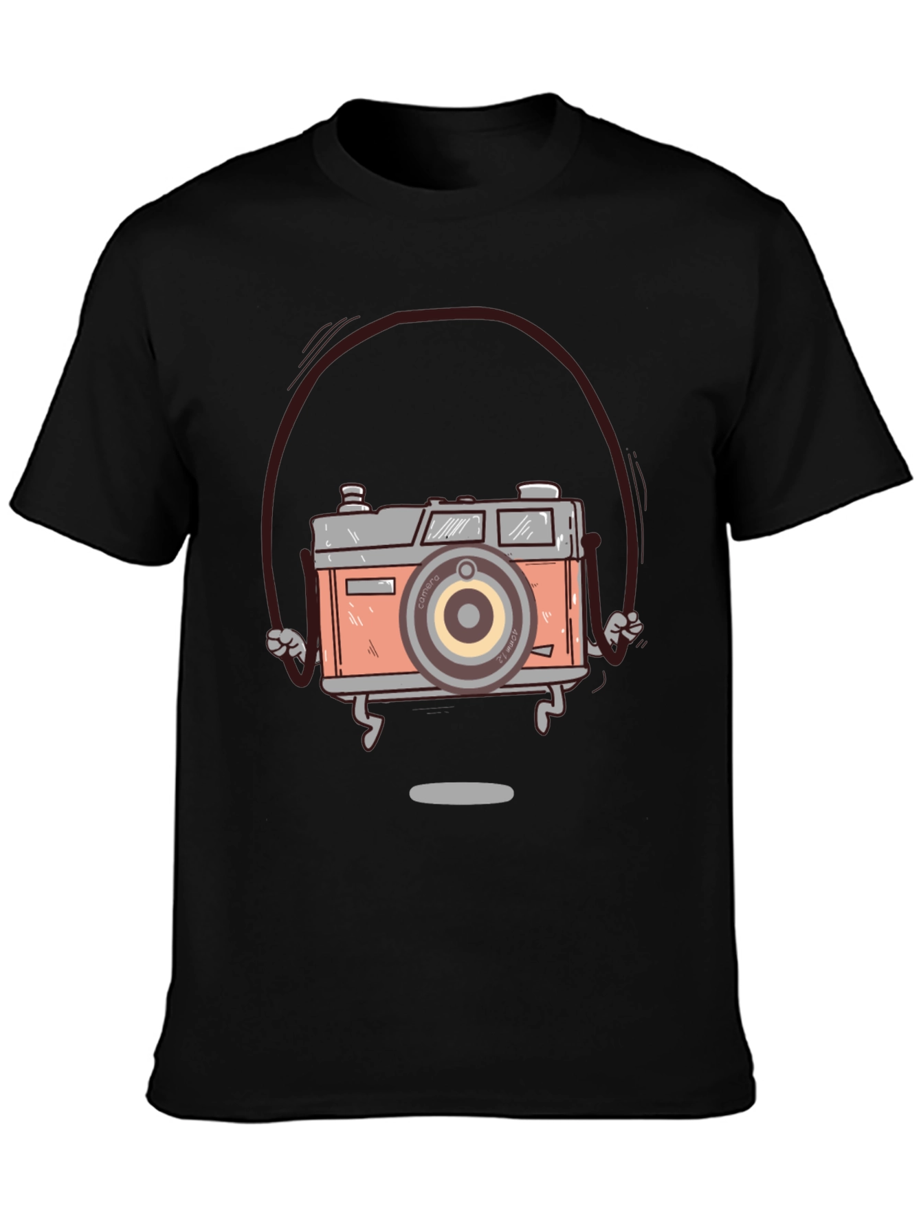 Black Vintage Camera Graphic Tee - Cool Retro Style view 3