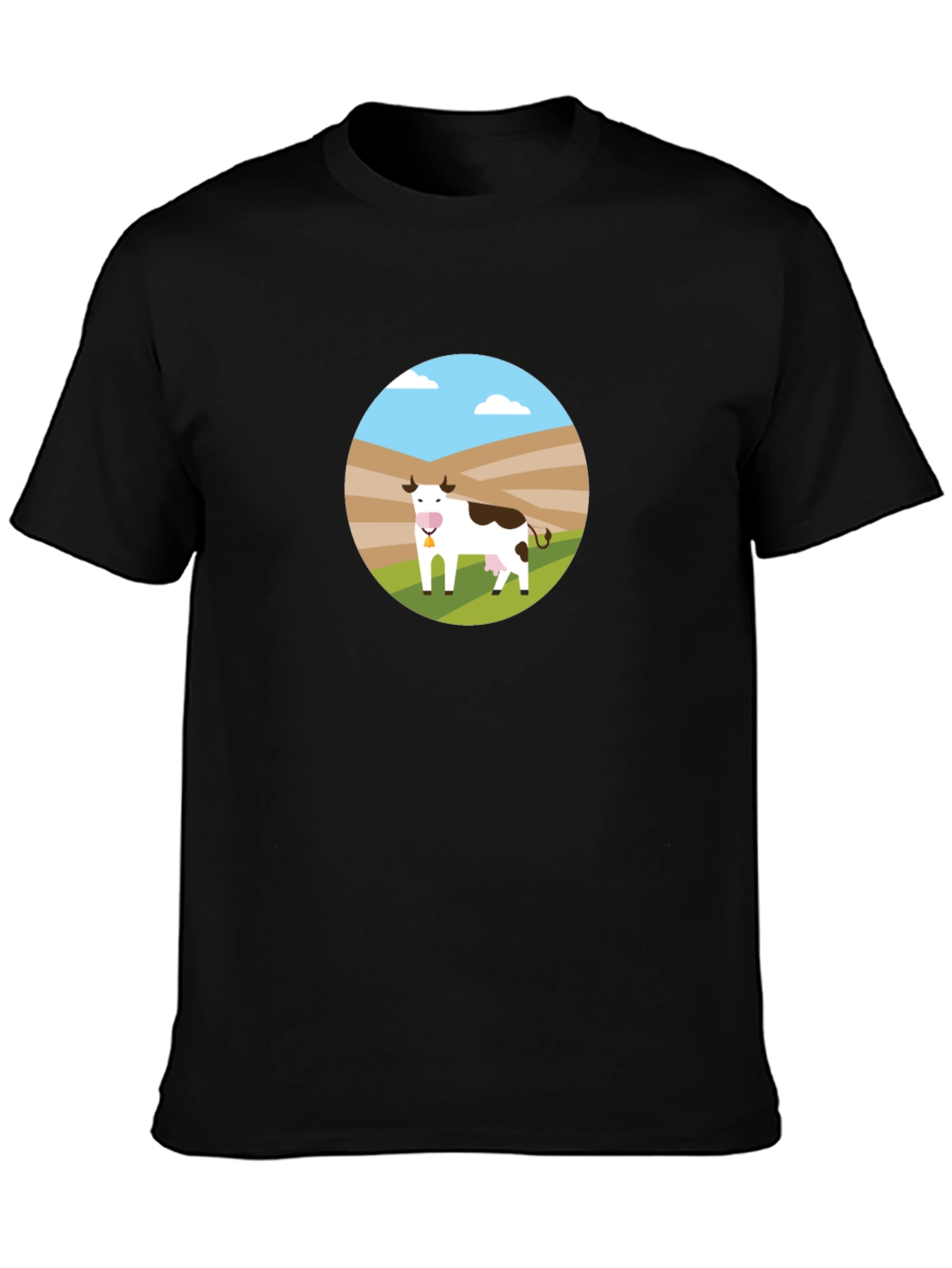 Black Cow Graphic Black T-Shirt view 3