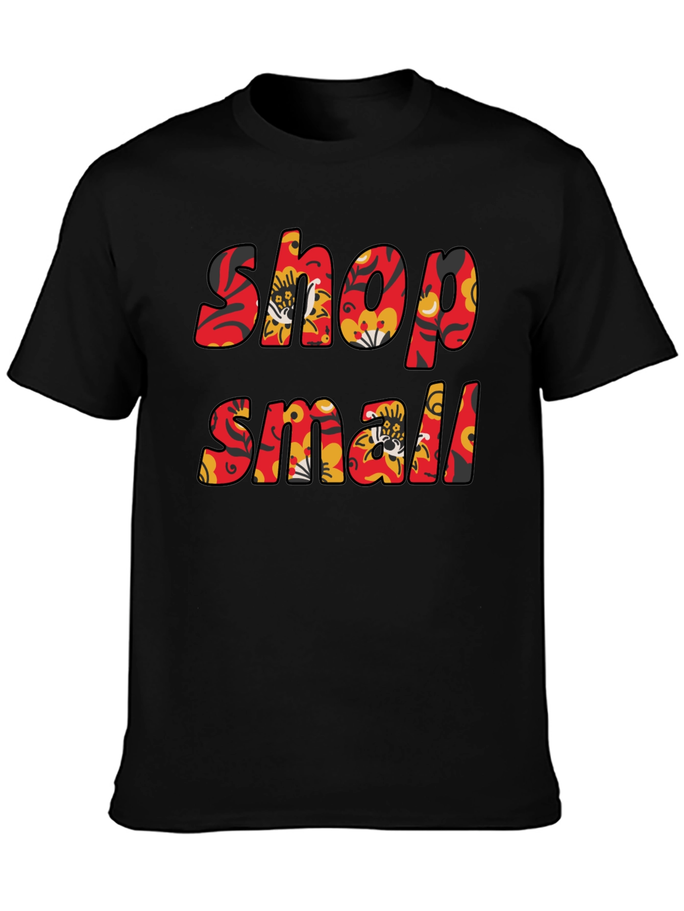 Black Shop Small Floral T-Shirt - Black view 3