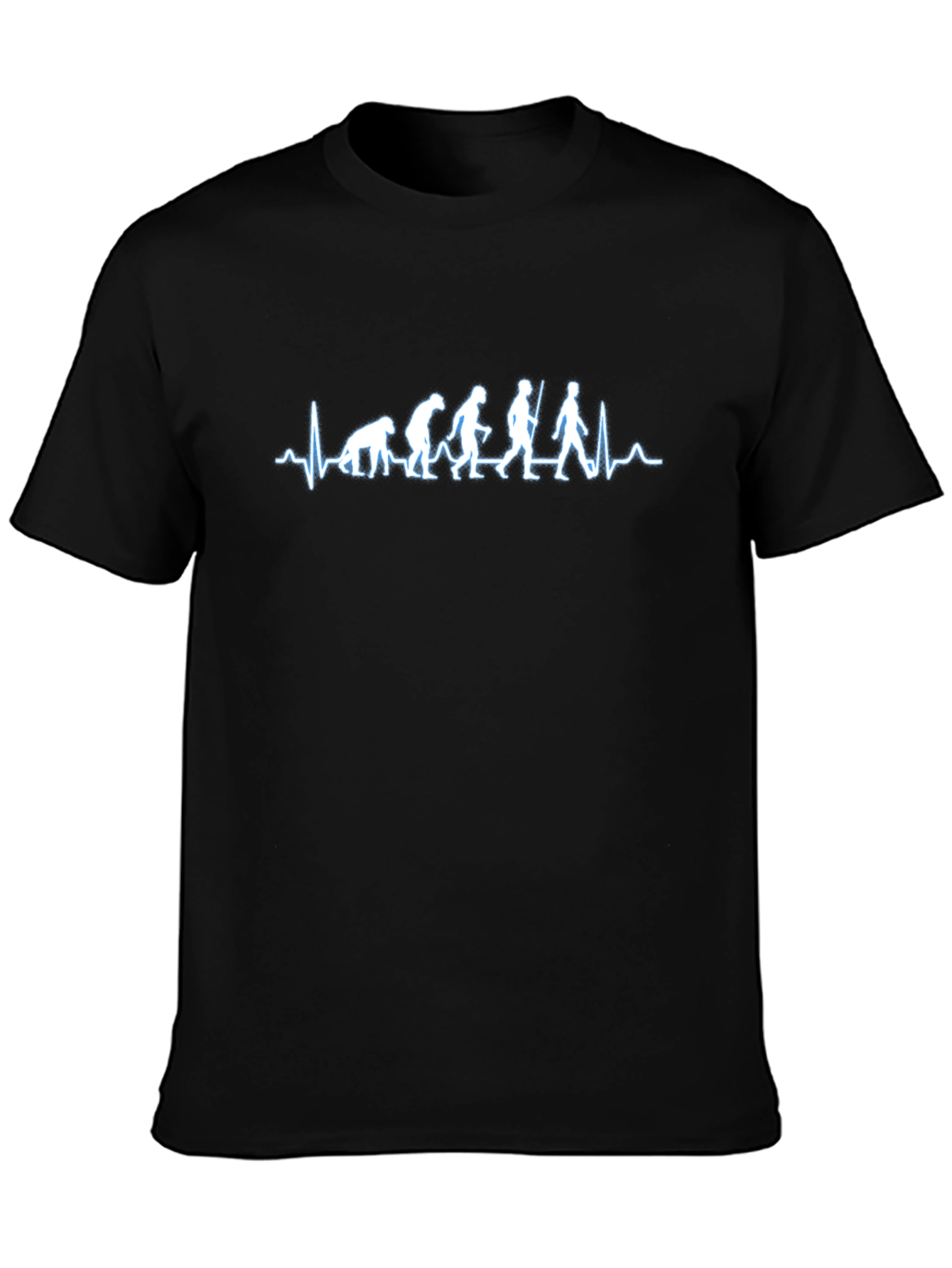 Black Evolution Heartbeat T-Shirt - Black Cotton view 3