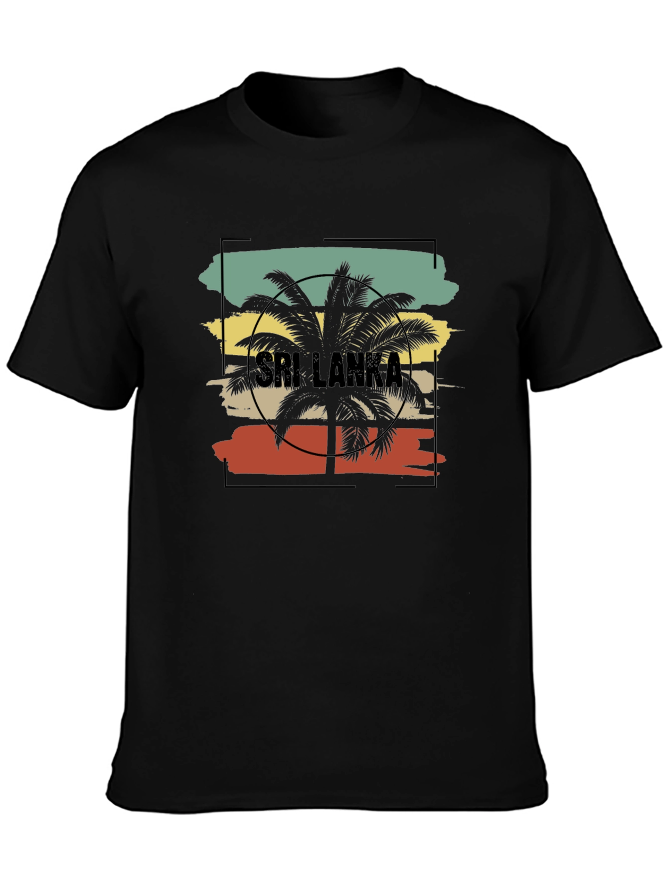 Black Sri Lanka Palm Tree Graphic Tee - Black view 3