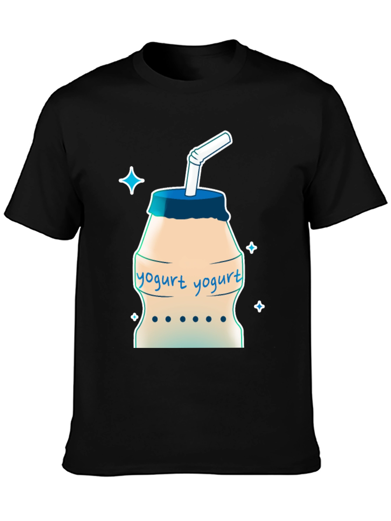 Black Yogurt Drink T-Shirt - Cool Graphic Tee view 3
