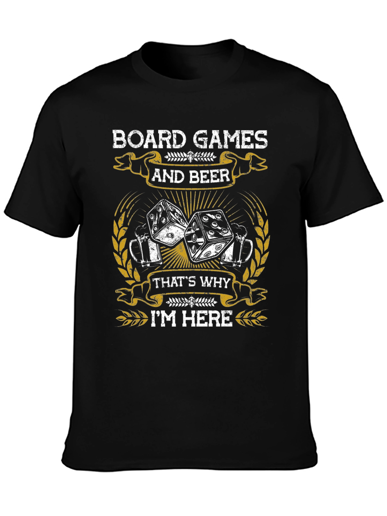Black Board Games & Beer Graphic T-Shirt view 3