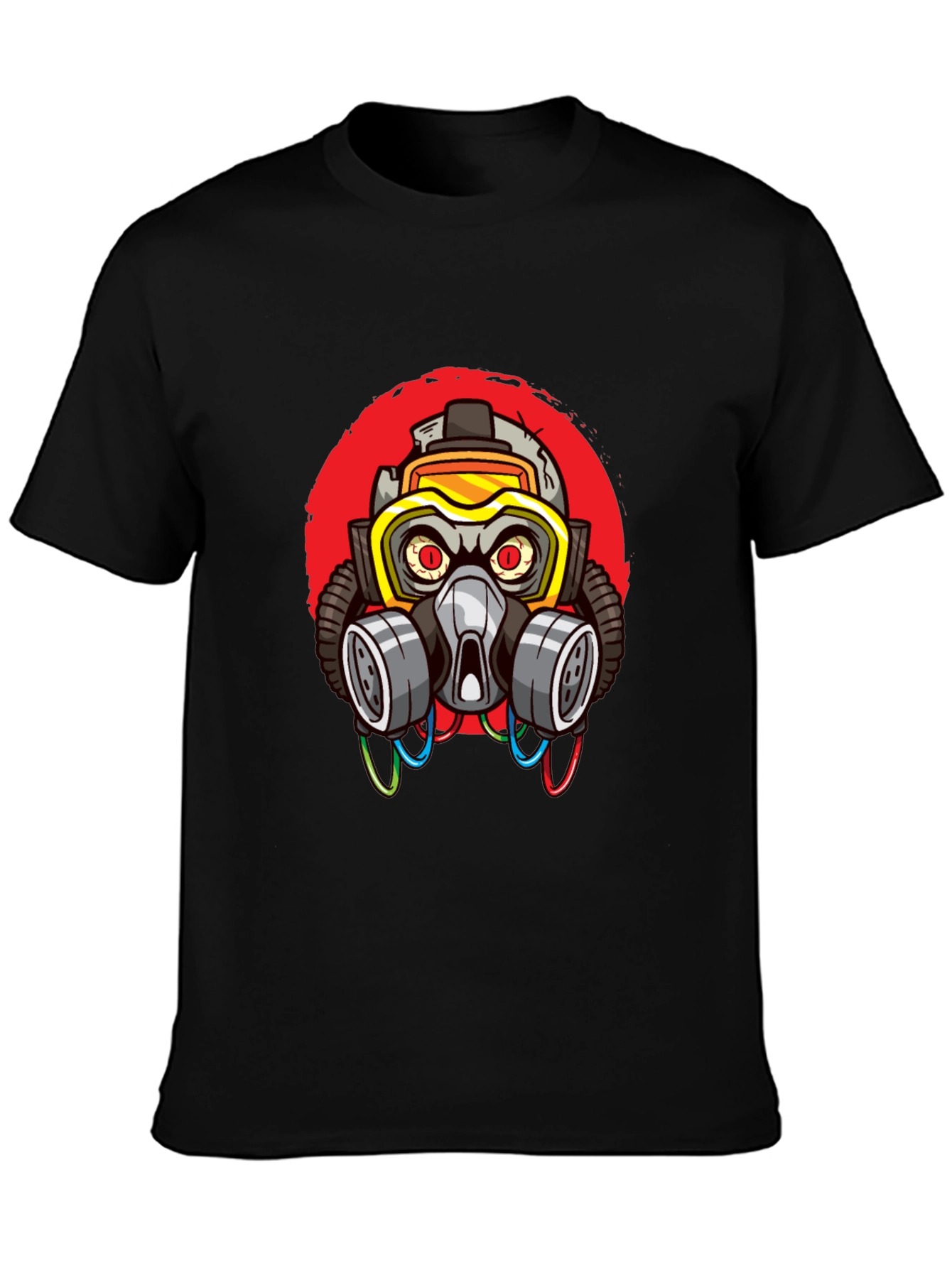 Black Gas Mask Graphic T-Shirt - Cool Streetwear Style view 3