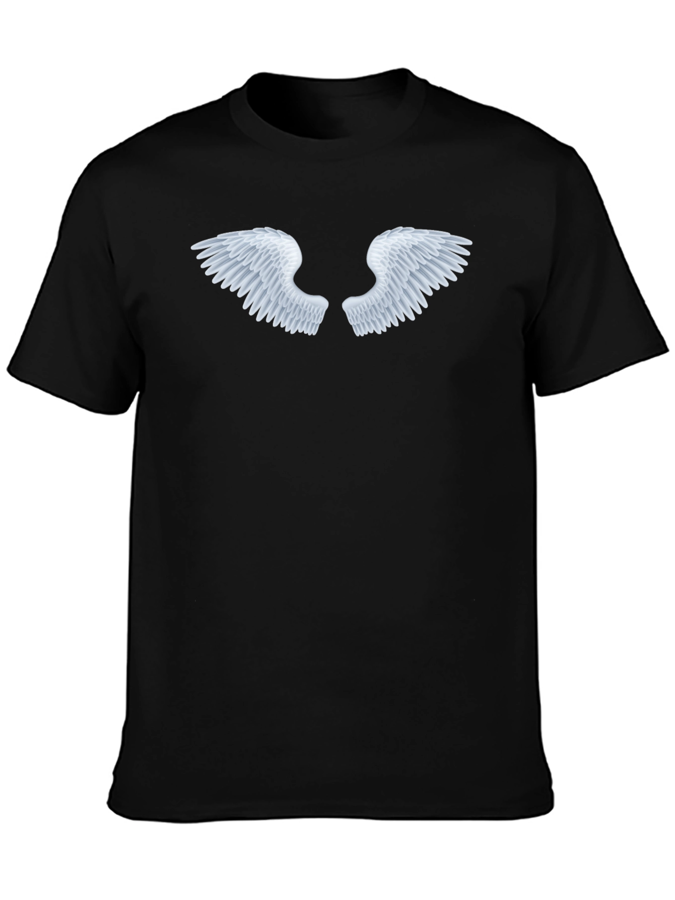 Black Angel Wings Black Tee - Classic Style view 3