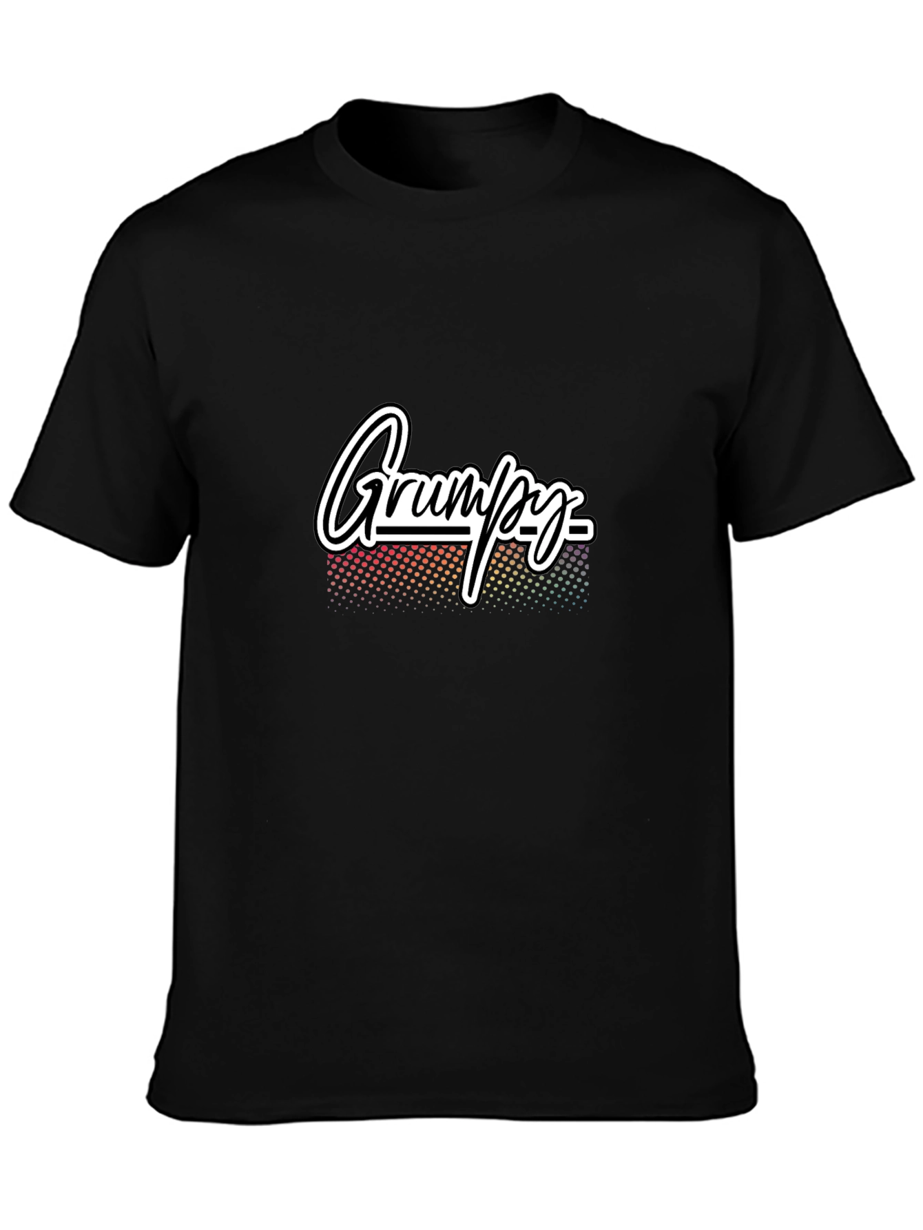 Black Grumpy Graphic T-Shirt - Black Casual Tee view 3