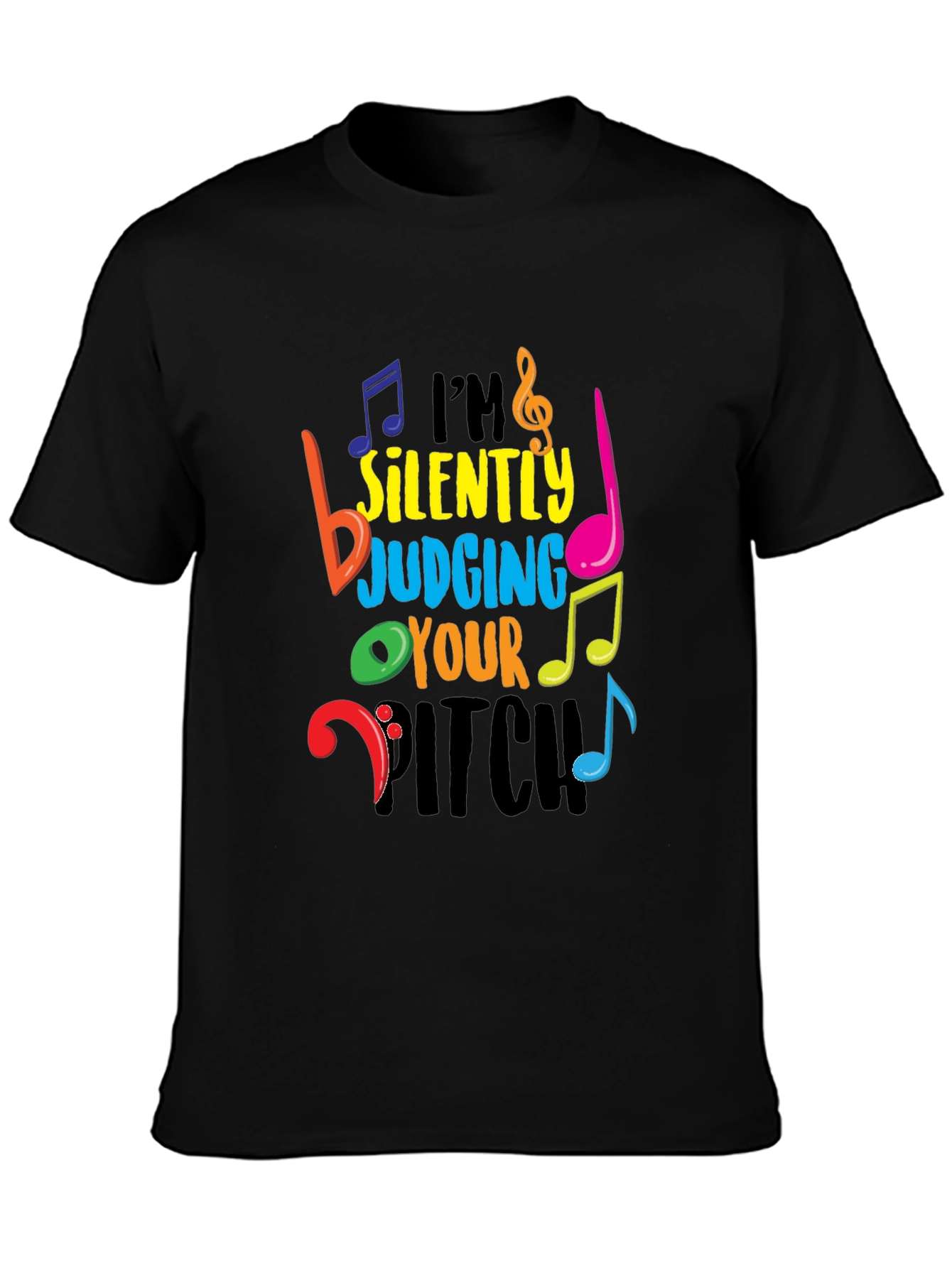 Black I'm Silently Judging Your Pitch T-Shirt view 3